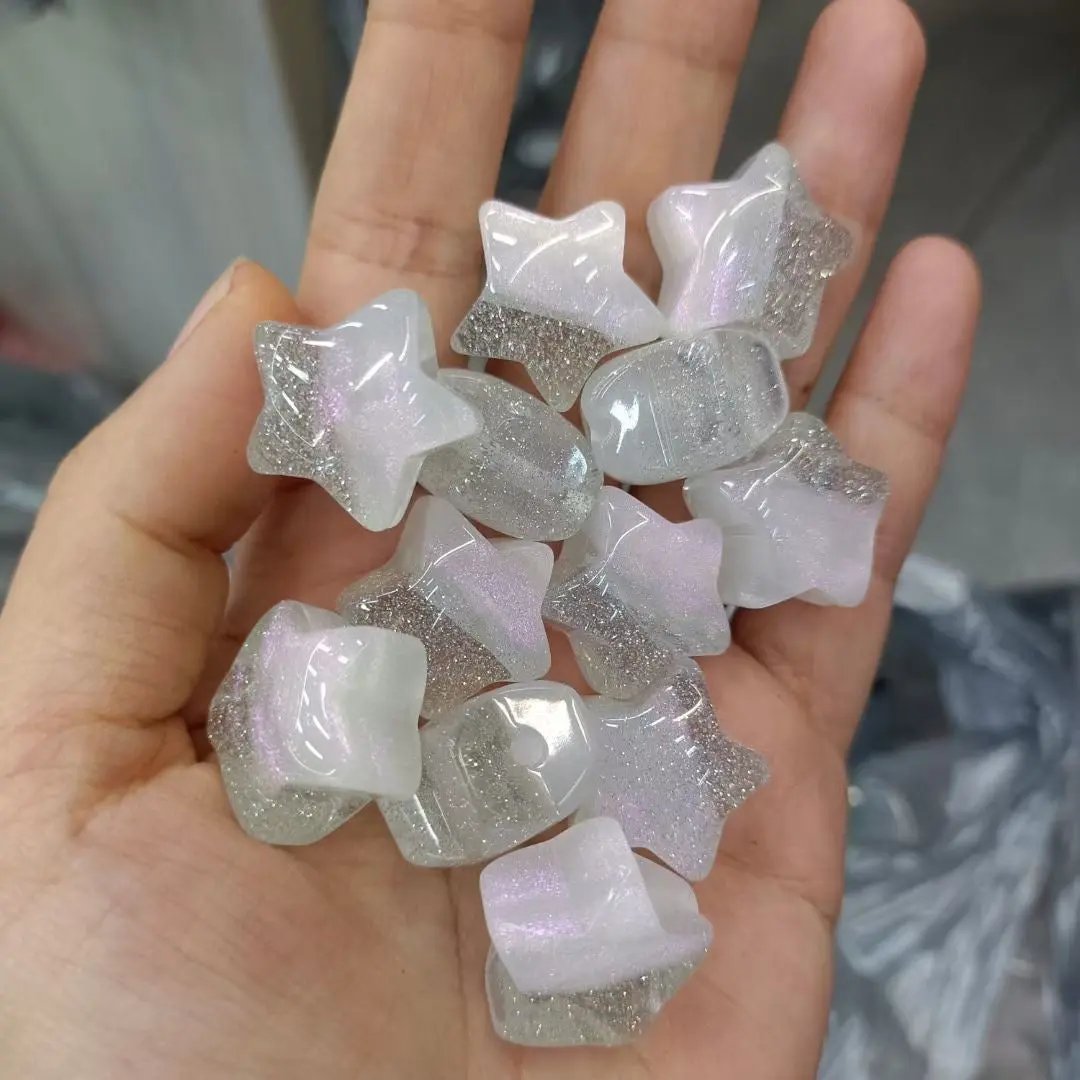 FS2269-Random Mixed Color 20MM Glitter Star Resin Beads Fit For Beadable Pens Zoe's DIY Shop