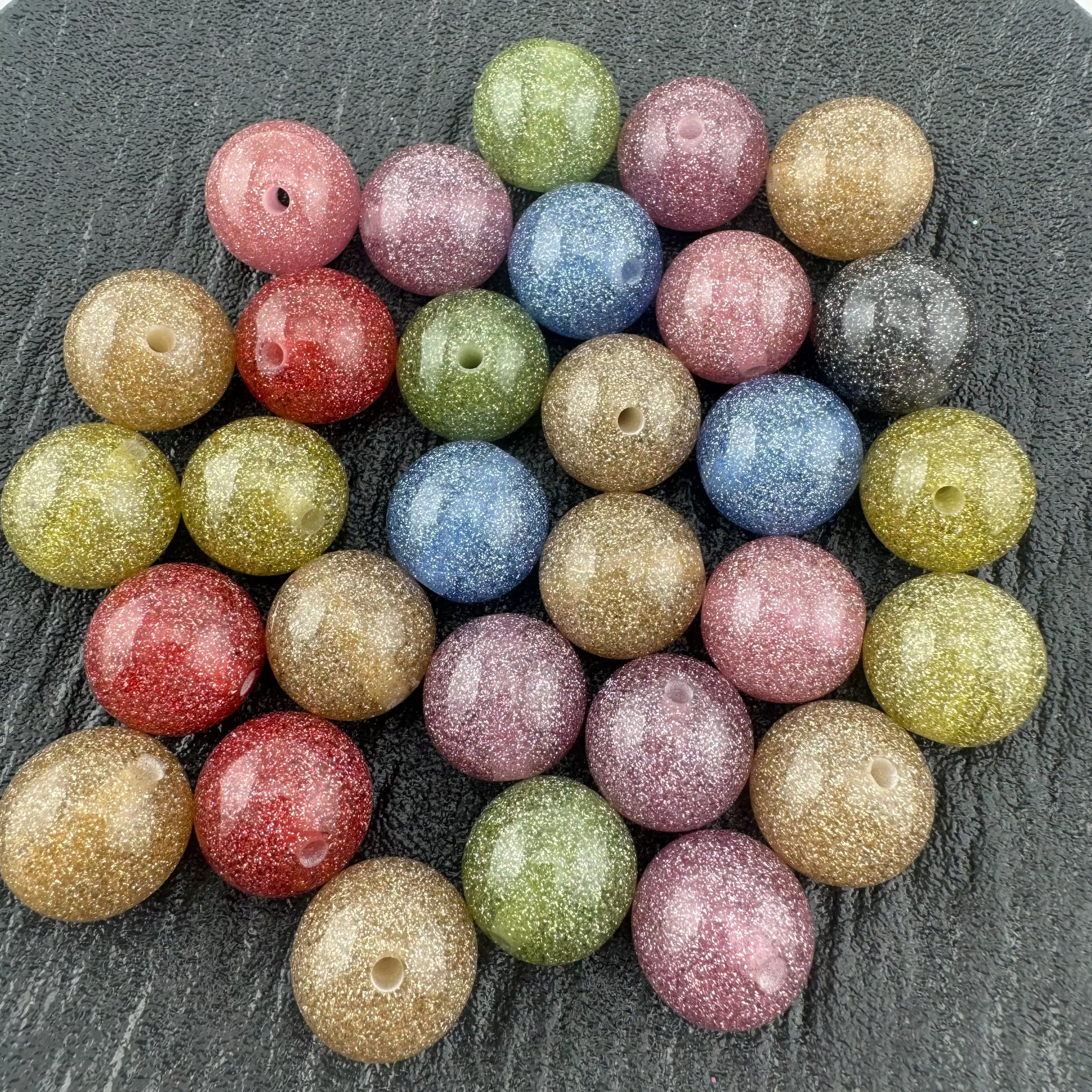 FS2270-16MM Glitter Resin Beads Fit For Beadable Pens Zoe's DIY Shop