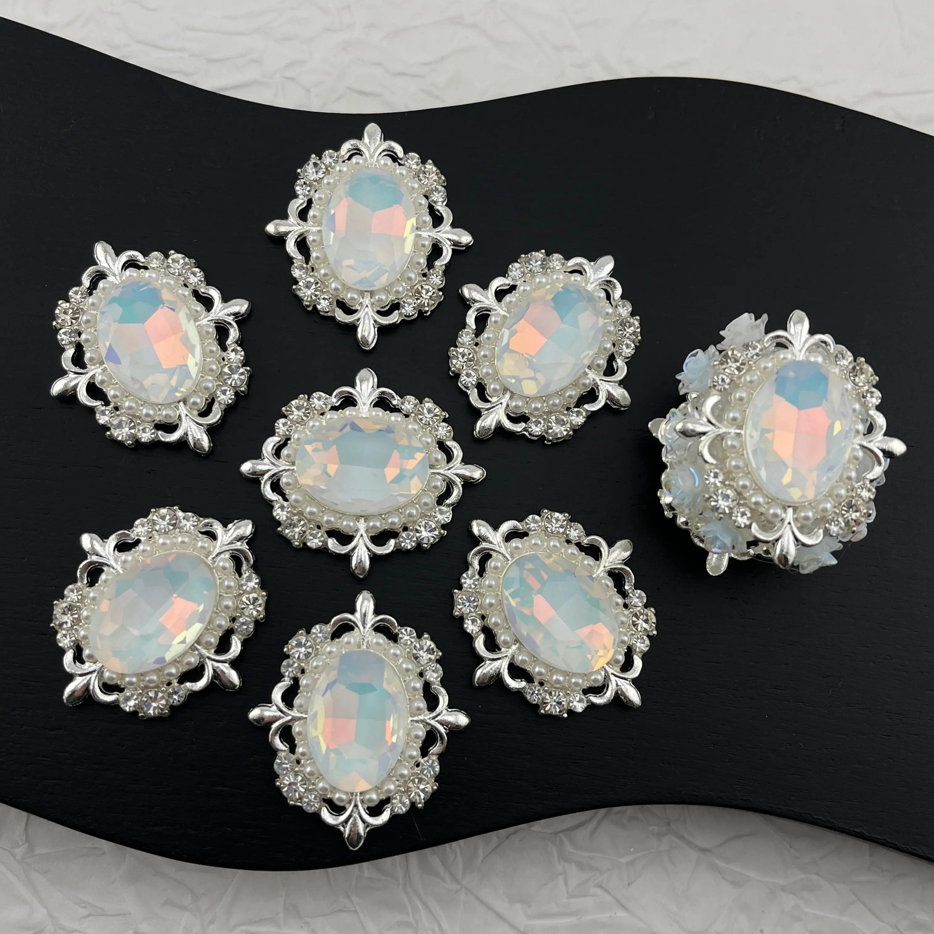 FS2277-10PCS 椭圆钻十字菱形合金贴片 Zoe's DIY Shop