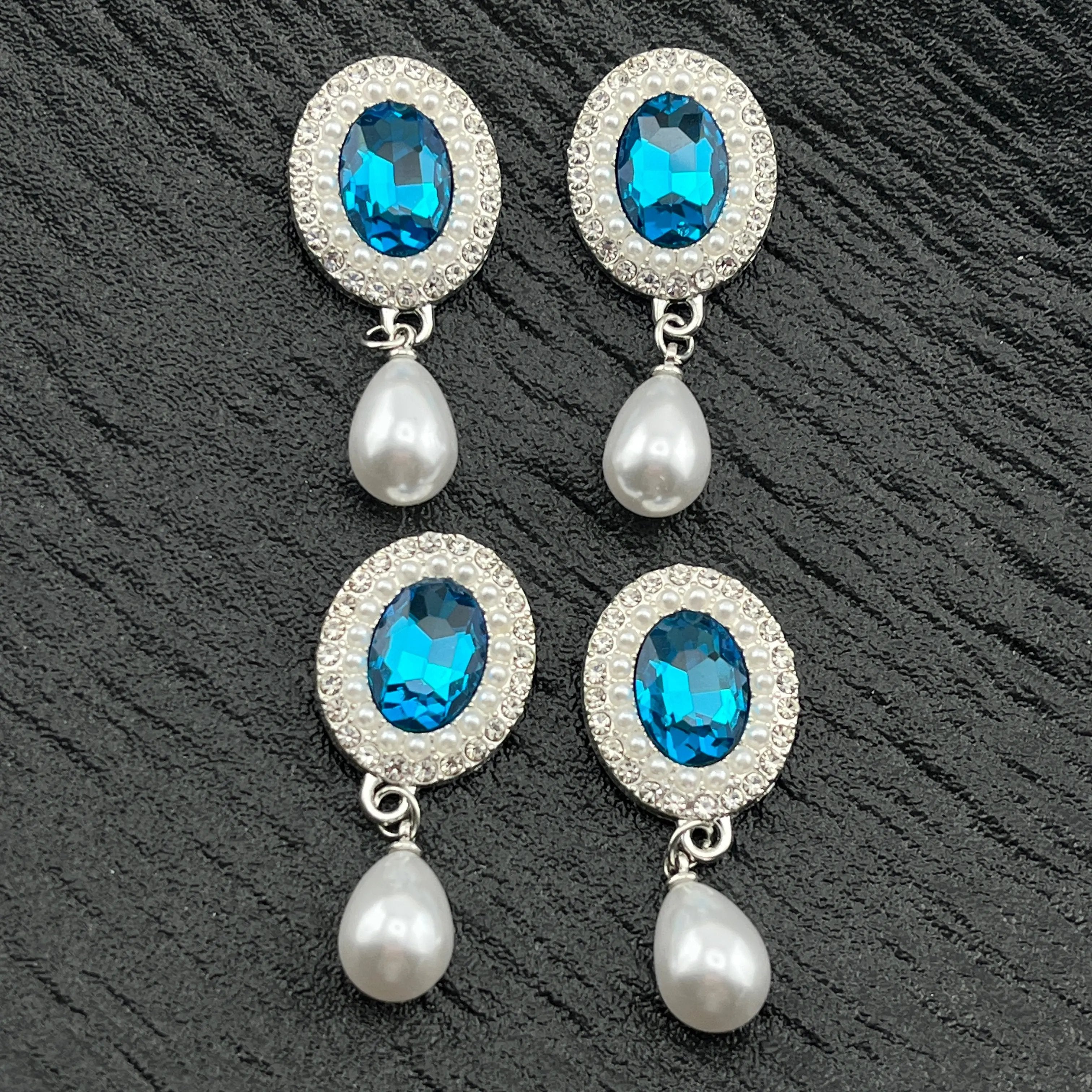 FS2286- Oval Diamonds Crystal Alloy Metal Charms for making fancy beads Zoe's DIY Shop