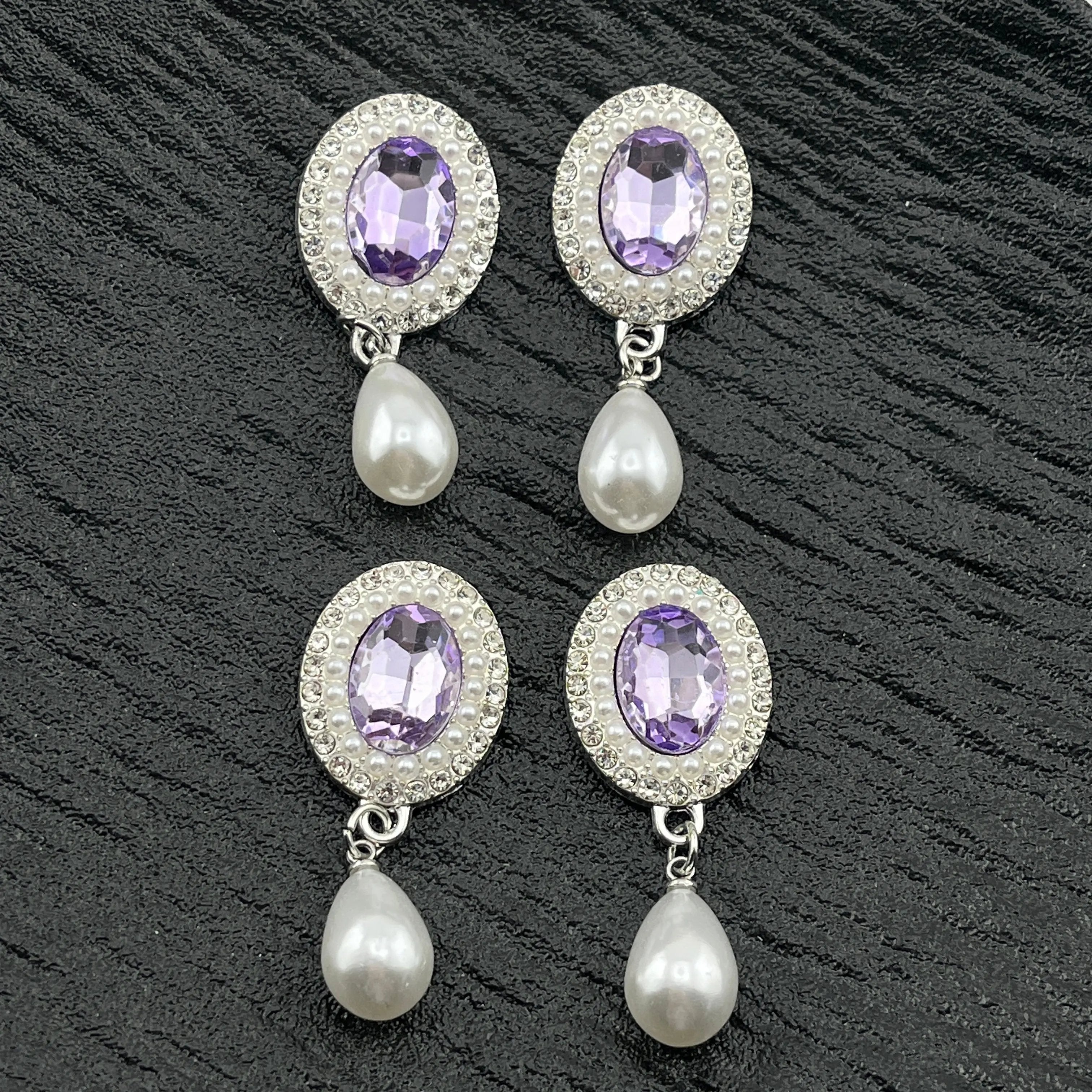 FS2286- Oval Diamonds Crystal Alloy Metal Charms for making fancy beads Zoe's DIY Shop