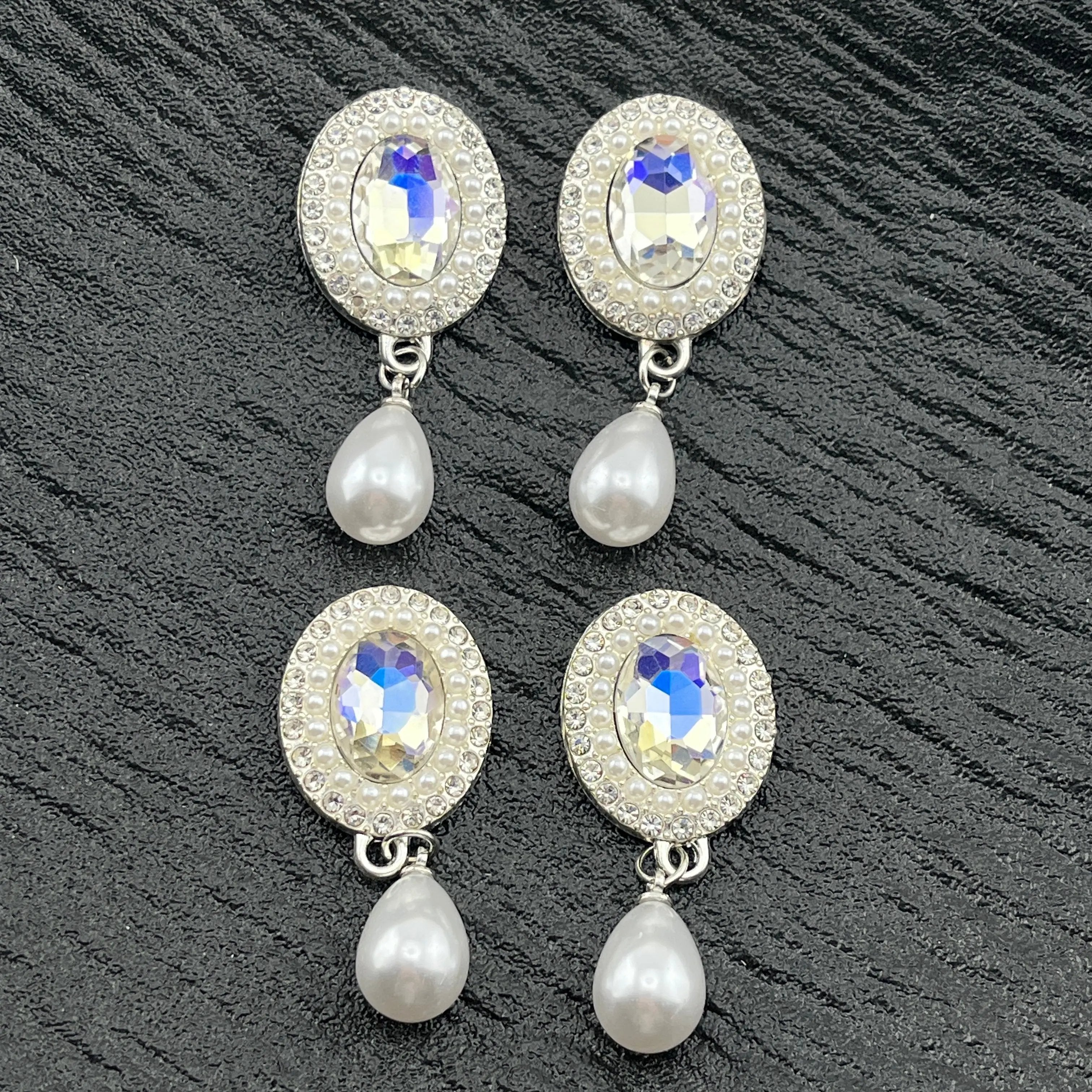 FS2286- Oval Diamonds Crystal Alloy Metal Charms for making fancy beads Zoe's DIY Shop