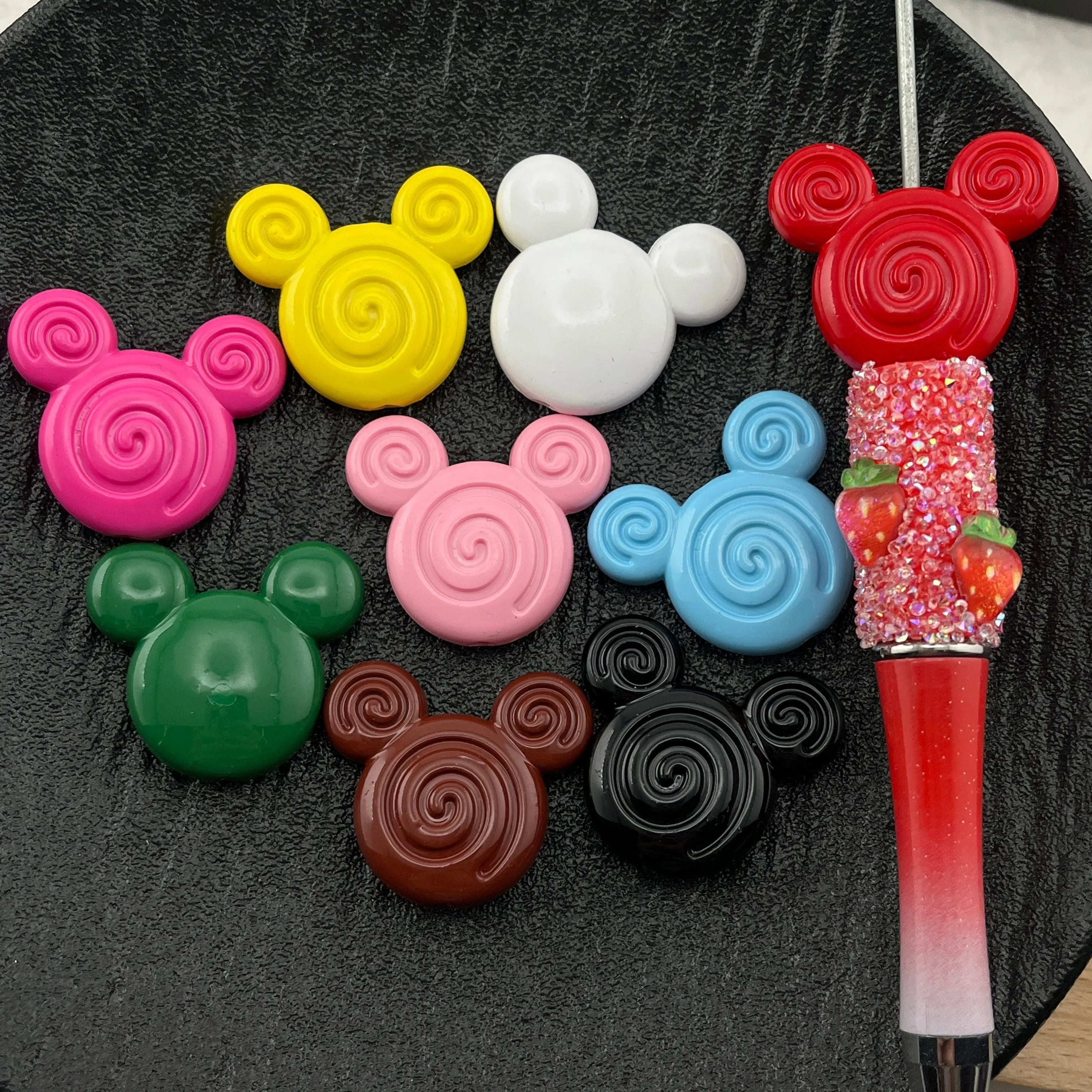 FS2292-10PCS 26MM  Paint mickey head beads Zoe's DIY Shop