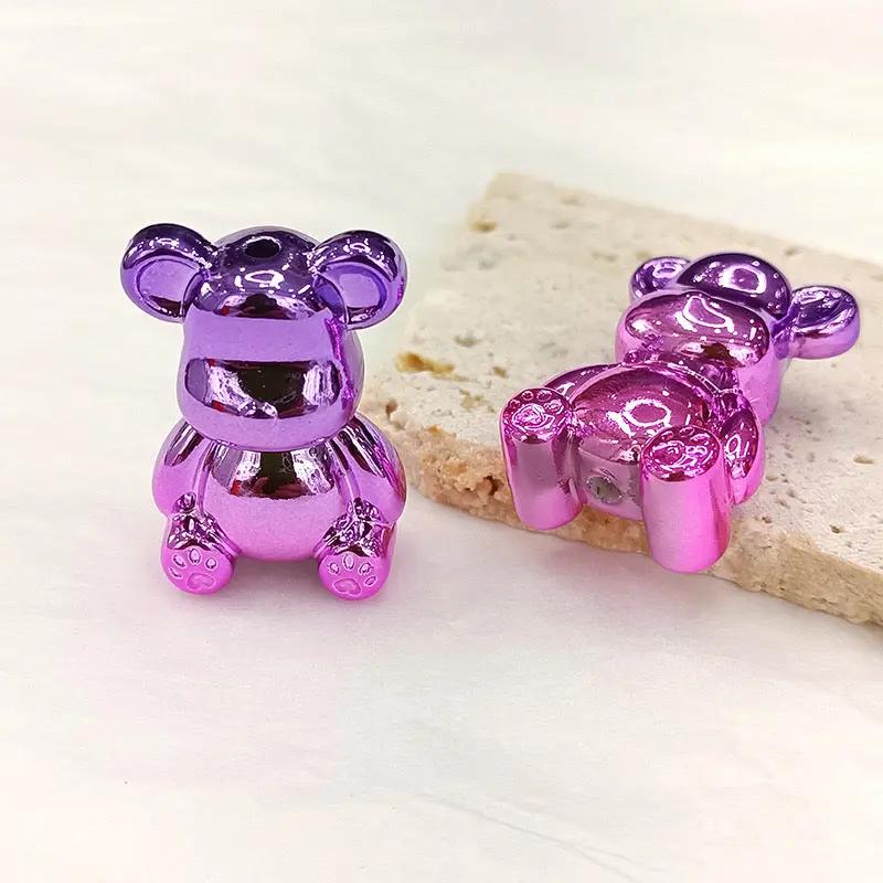 FS2326-33×23mm Metallic Bear UV Shiny Acrylic Beads Fit For Beadable Pens Zoe's DIY Shop