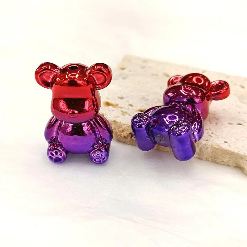 FS2326-33×23mm Metallic Bear UV Shiny Acrylic Beads Fit For Beadable Pens Zoe's DIY Shop