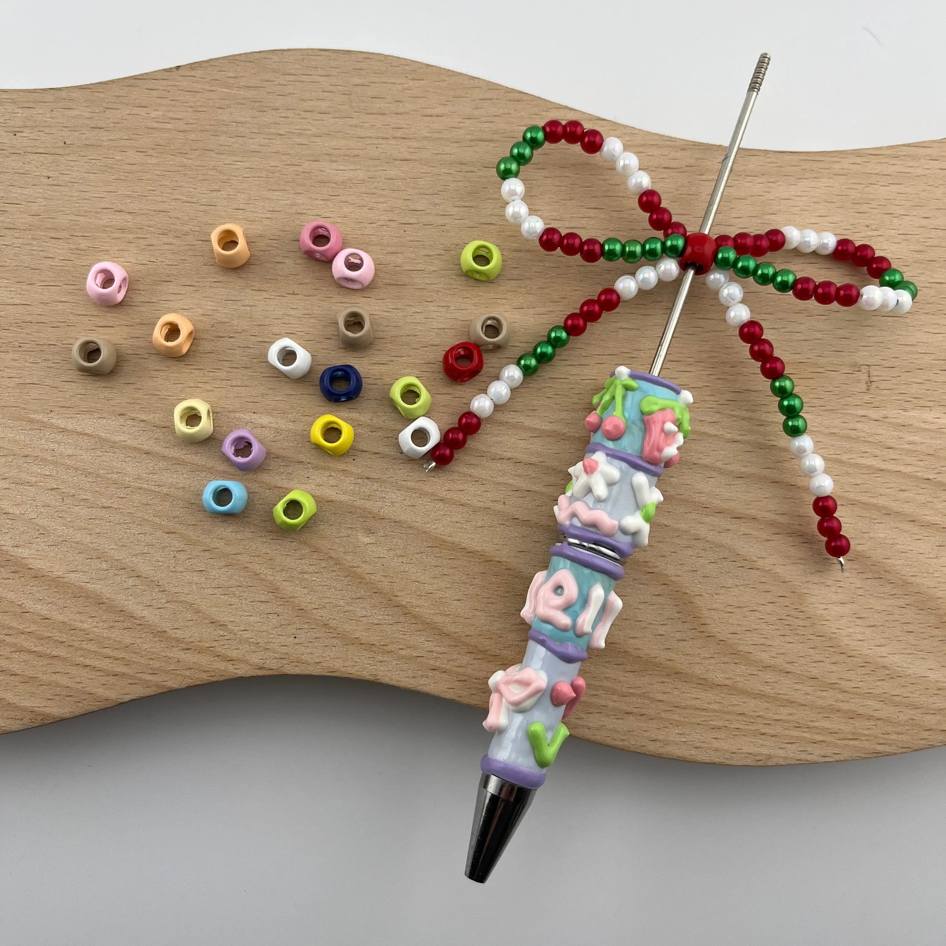 FS2363-Random Mixed Color Metal 4 Hole Beads Fit For Beadable Pens Zoe's DIY Shop