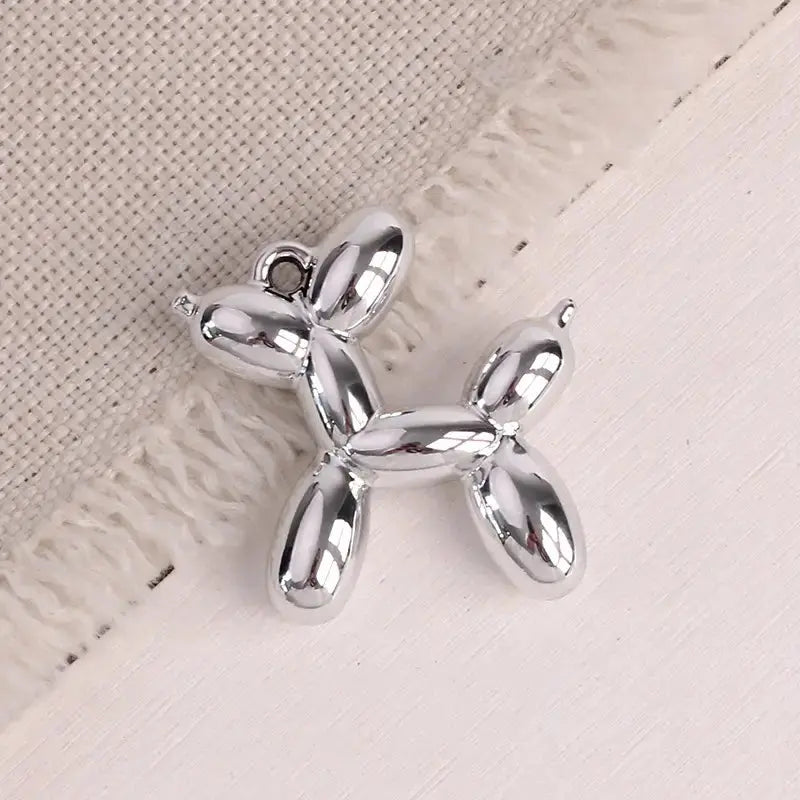 FS2371-Cute Metalic UV Shiny Balloon Dog Acrylic Charms Zoe's DIY Shop