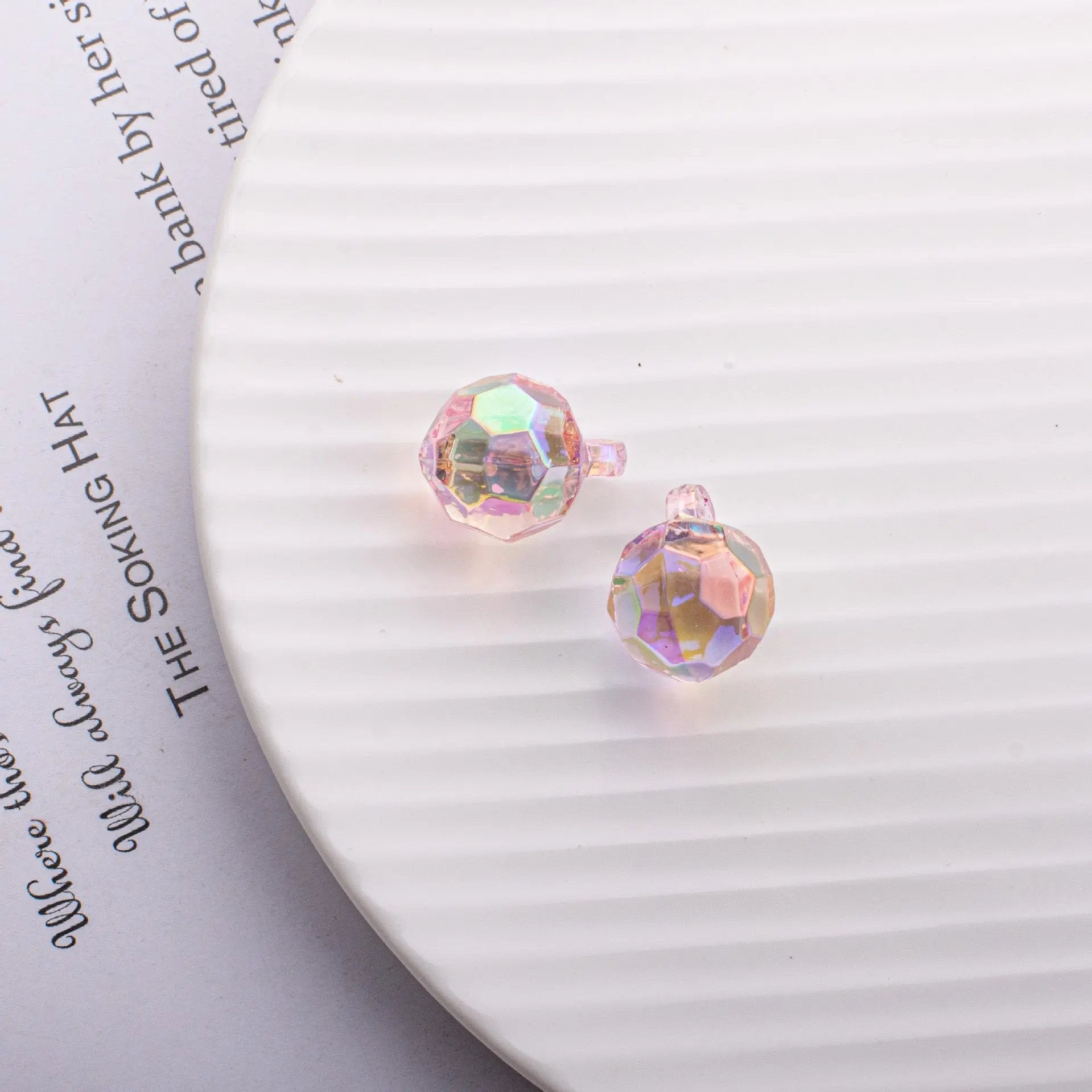 FS2375-16MM Facted Football Dangle Acrylic Beads For Making Car Hangers Zoe's DIY Shop