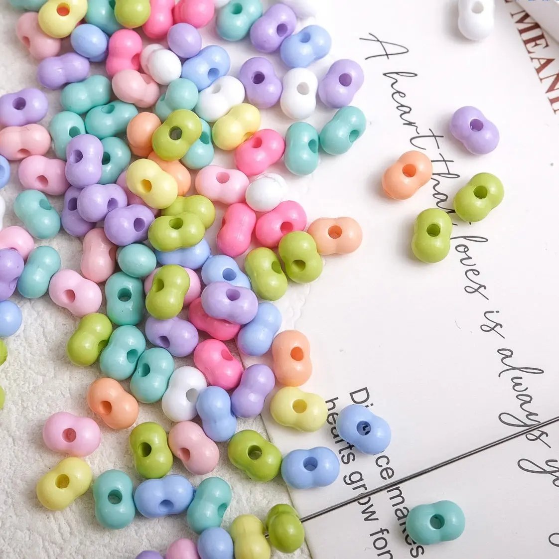 FS2379-5*8mm Solid Color Peanut Acrylic Beads For Making Keychain Zoe's DIY Shop