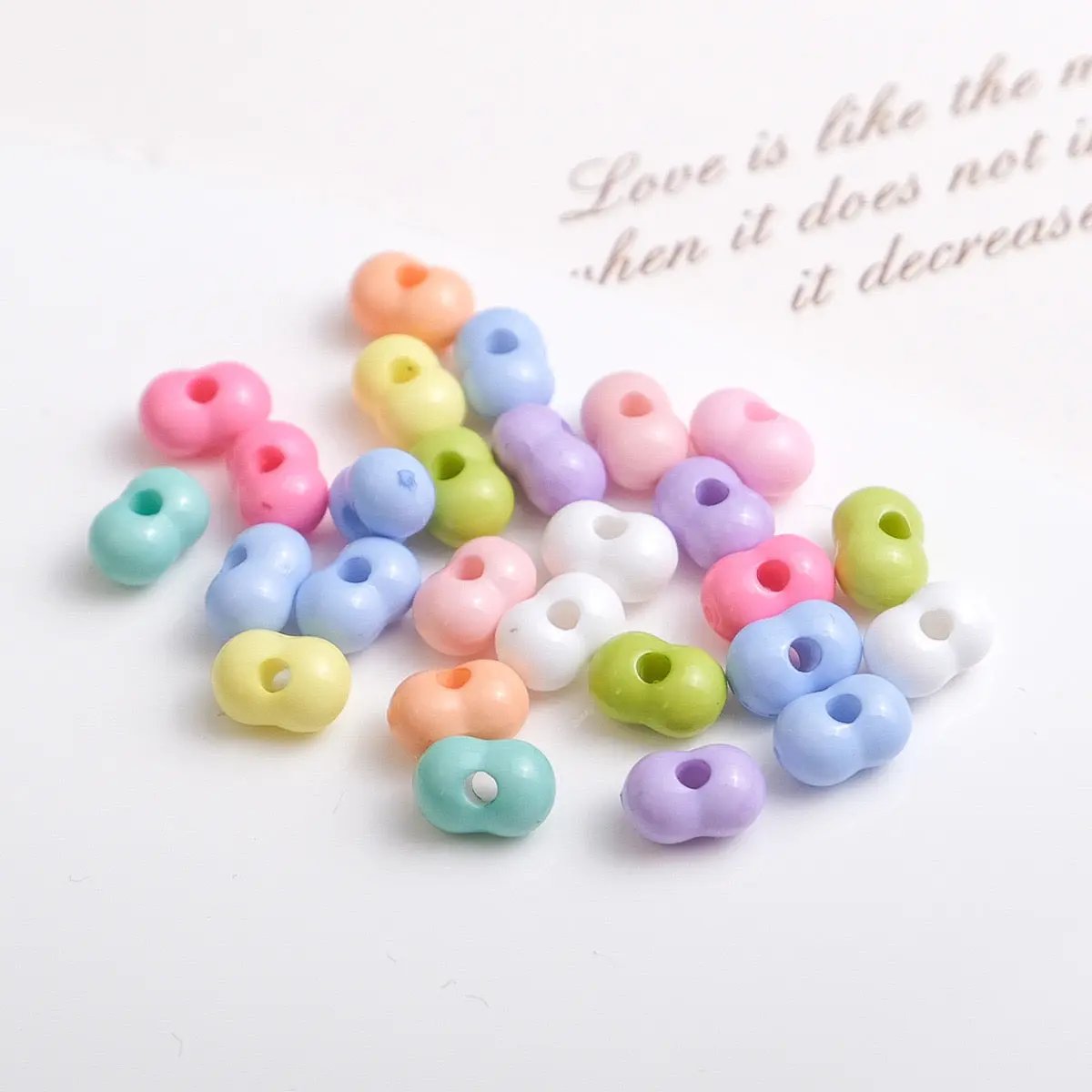 FS2379-5*8mm Solid Color Peanut Acrylic Beads For Making Keychain Zoe's DIY Shop