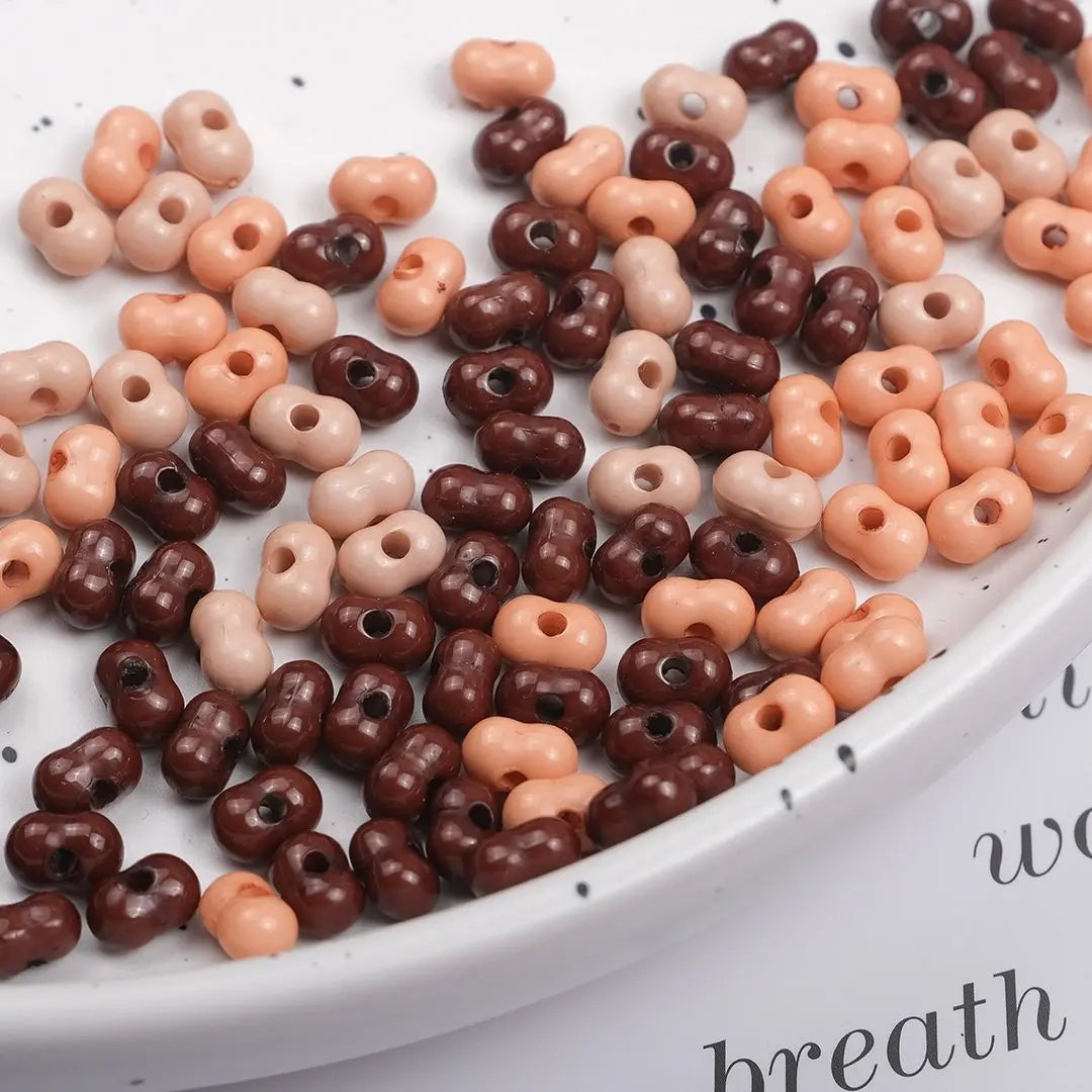 FS2379-5*8mm Solid Color Peanut Acrylic Beads For Making Keychain Zoe's DIY Shop