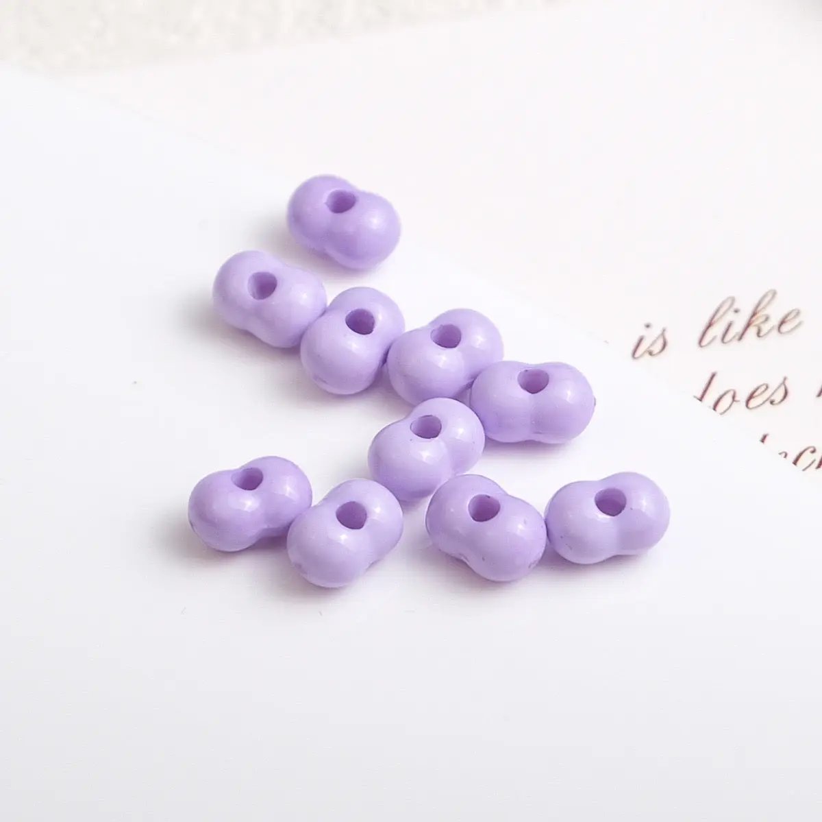 FS2379-5*8mm Solid Color Peanut Acrylic Beads For Making Keychain Zoe's DIY Shop