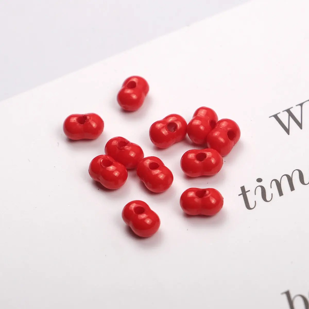 FS2379-5*8mm Solid Color Peanut Acrylic Beads For Making Keychain Zoe's DIY Shop