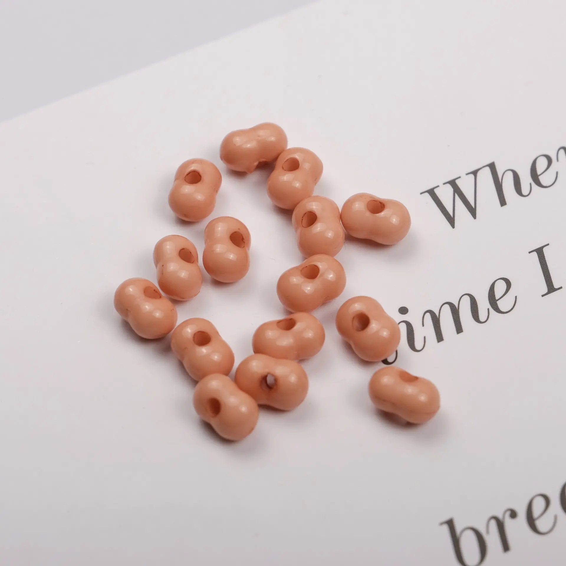 FS2379-5*8mm Solid Color Peanut Acrylic Beads For Making Keychain Zoe's DIY Shop