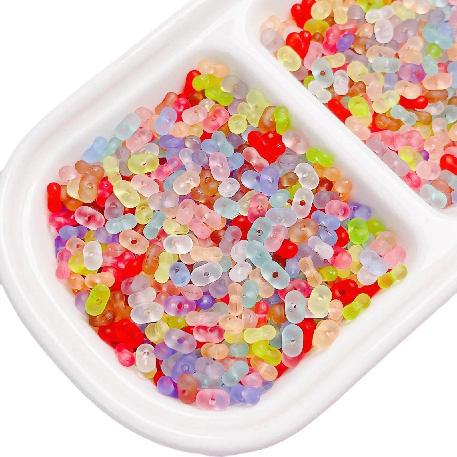 FS2381-3×6mm Clear Frosted Peanut Acrylic Beads For Making Key Chain Zoe's DIY Shop