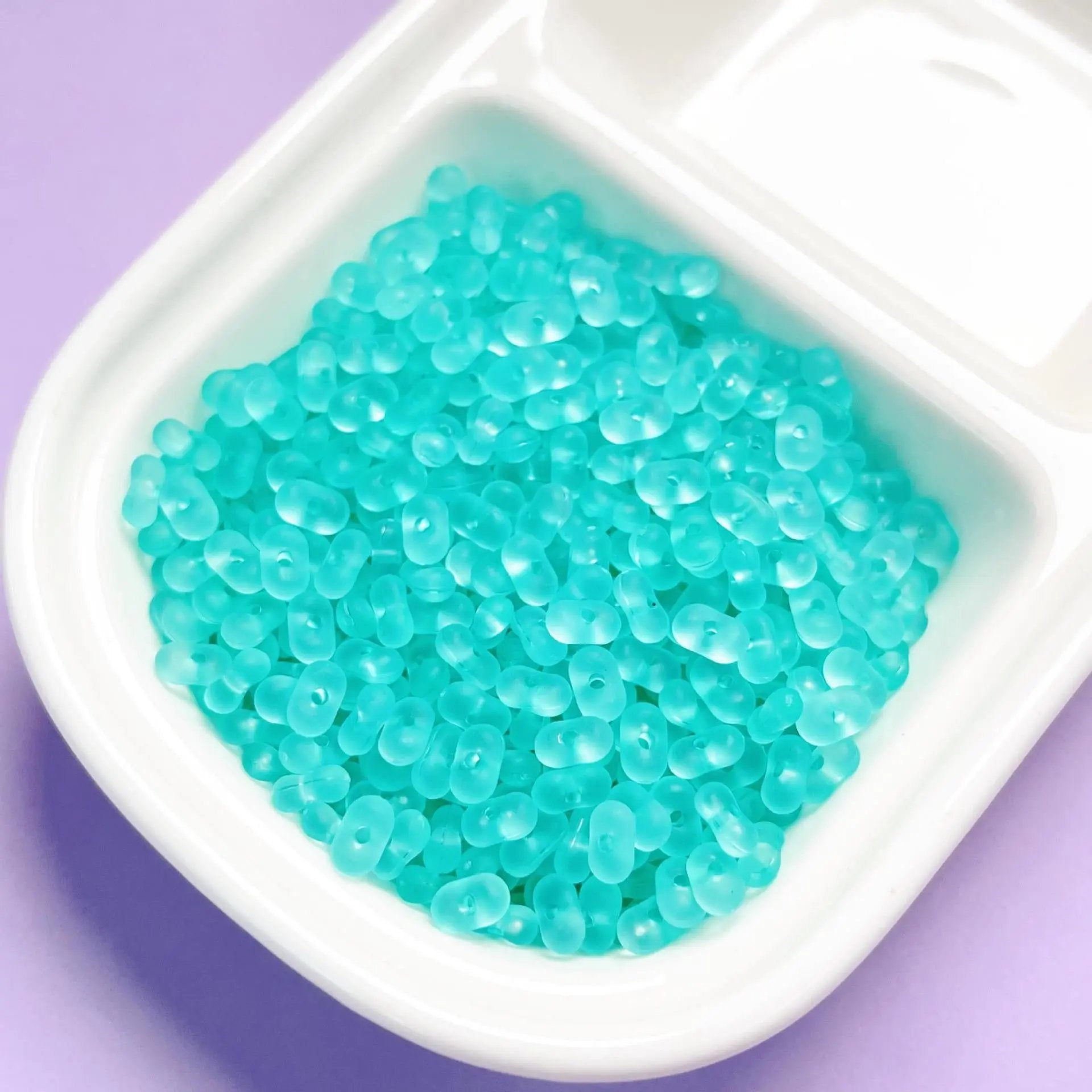 FS2381-3×6mm Clear Frosted Peanut Acrylic Beads For Making Key Chain Zoe's DIY Shop