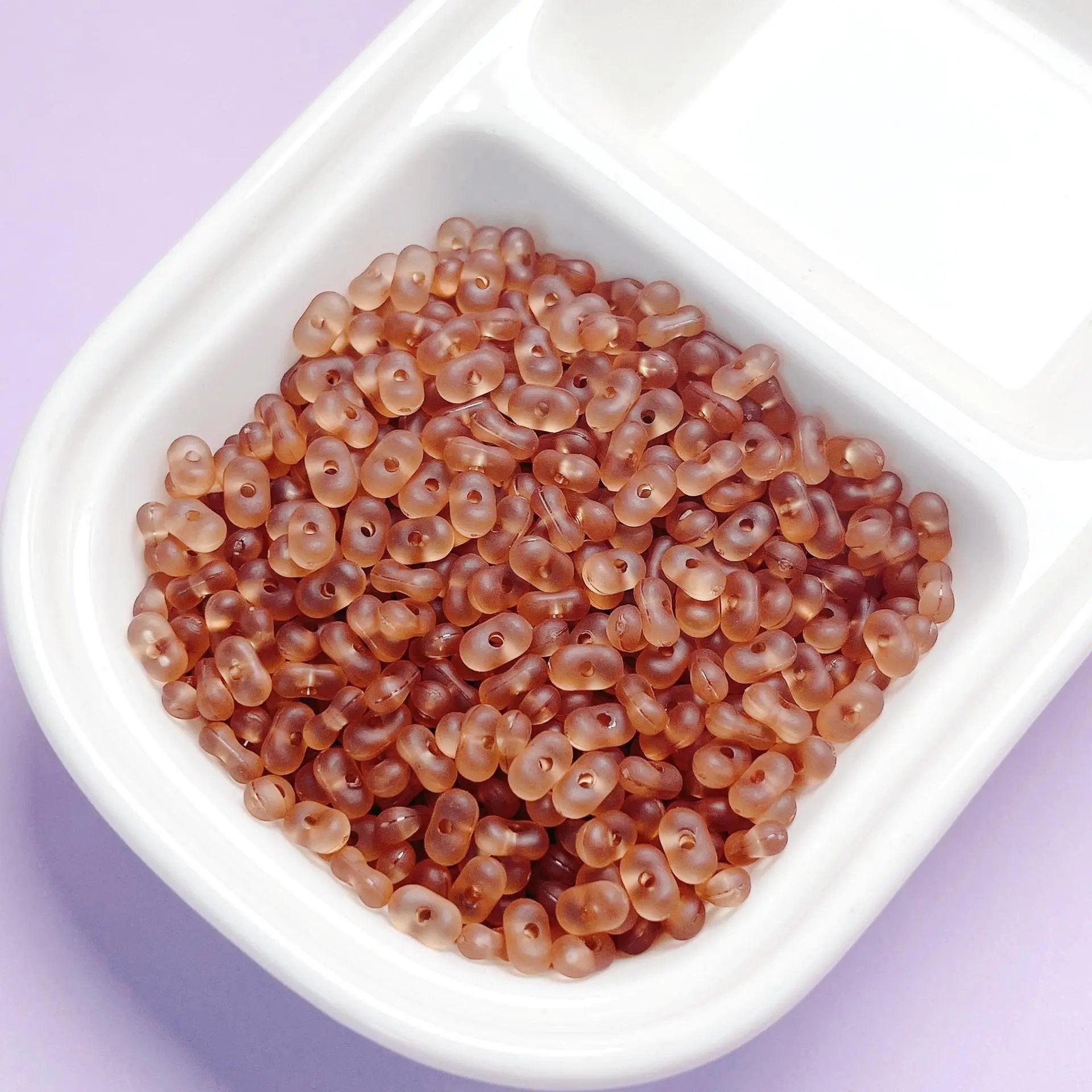 FS2381-3×6mm Clear Frosted Peanut Acrylic Beads For Making Key Chain Zoe's DIY Shop