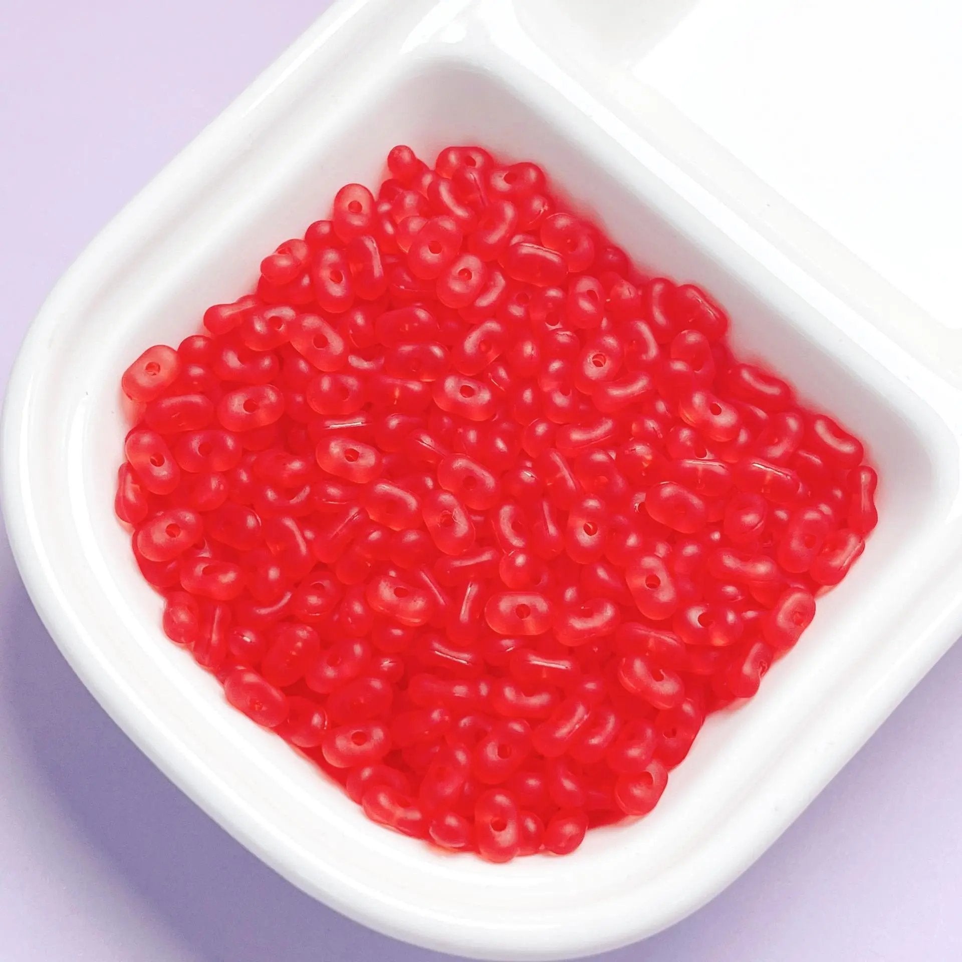 FS2381-3×6mm Clear Frosted Peanut Acrylic Beads For Making Key Chain Zoe's DIY Shop