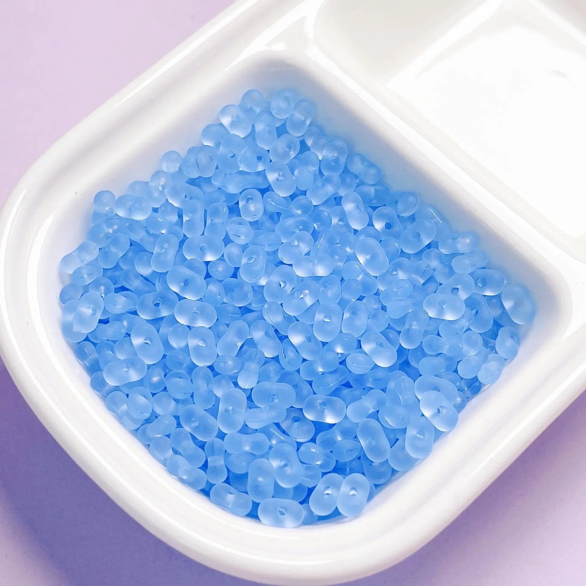 FS2381-3×6mm Clear Frosted Peanut Acrylic Beads For Making Key Chain Zoe's DIY Shop