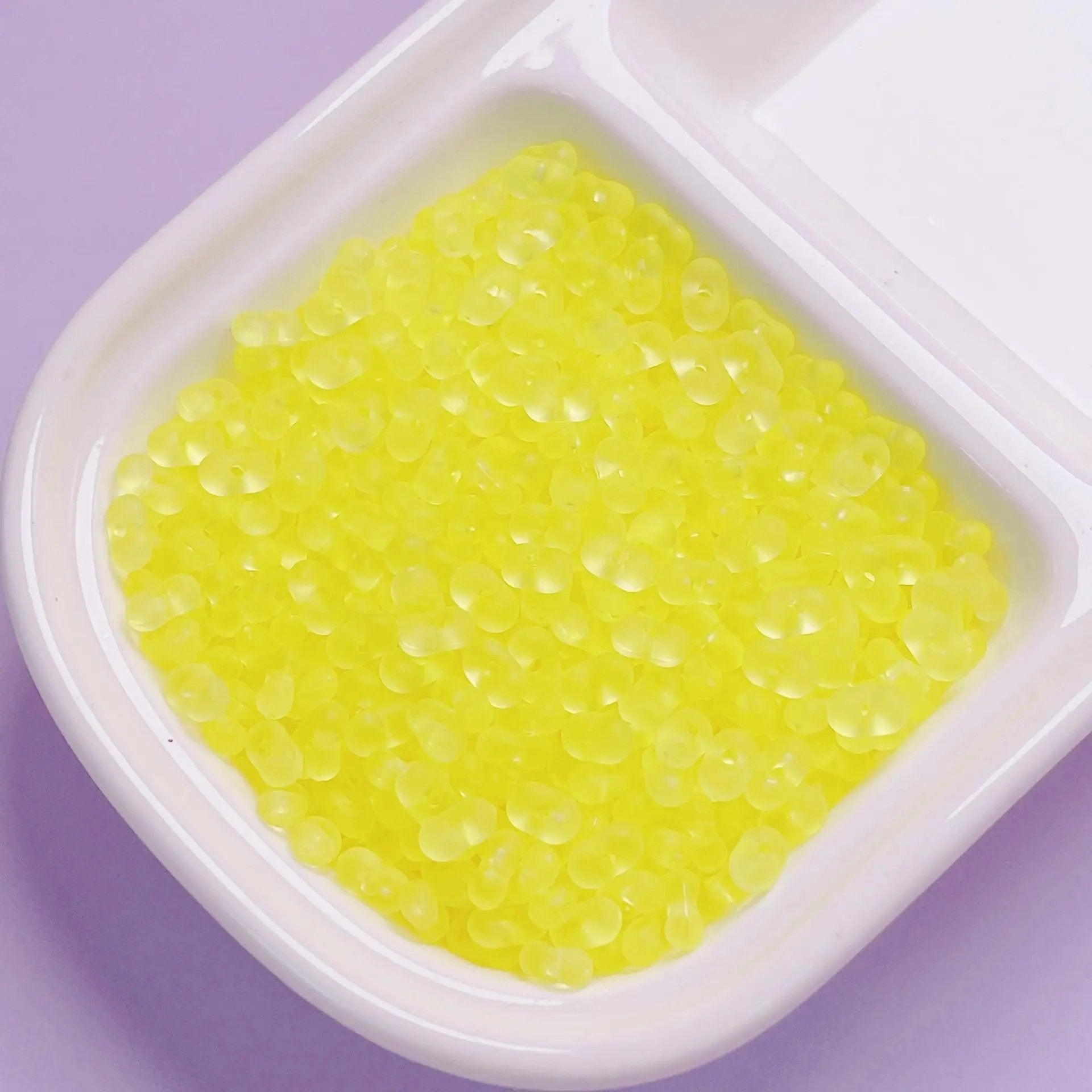 FS2381-3×6mm Clear Frosted Peanut Acrylic Beads For Making Key Chain Zoe's DIY Shop