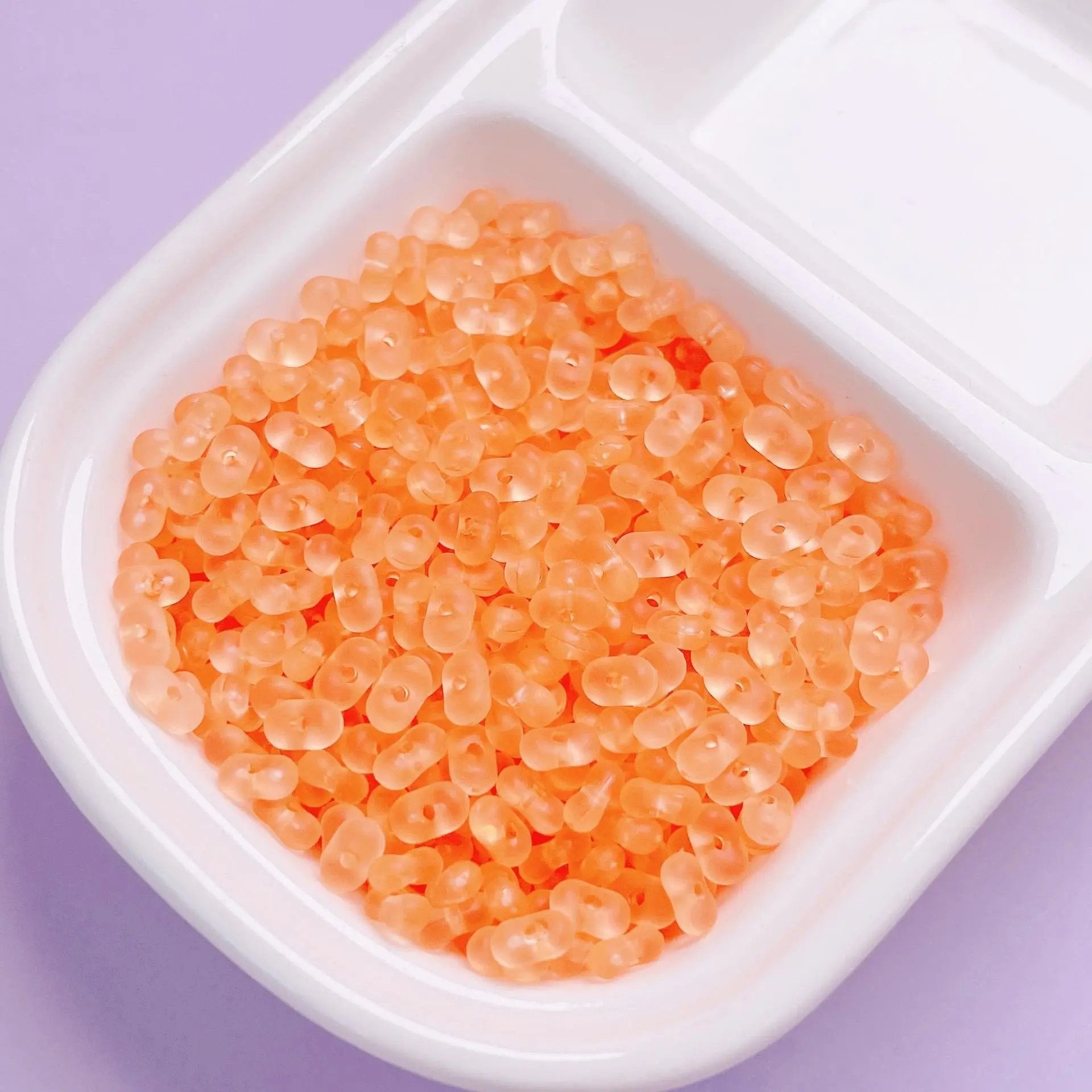 FS2381-3×6mm Clear Frosted Peanut Acrylic Beads For Making Key Chain Zoe's DIY Shop