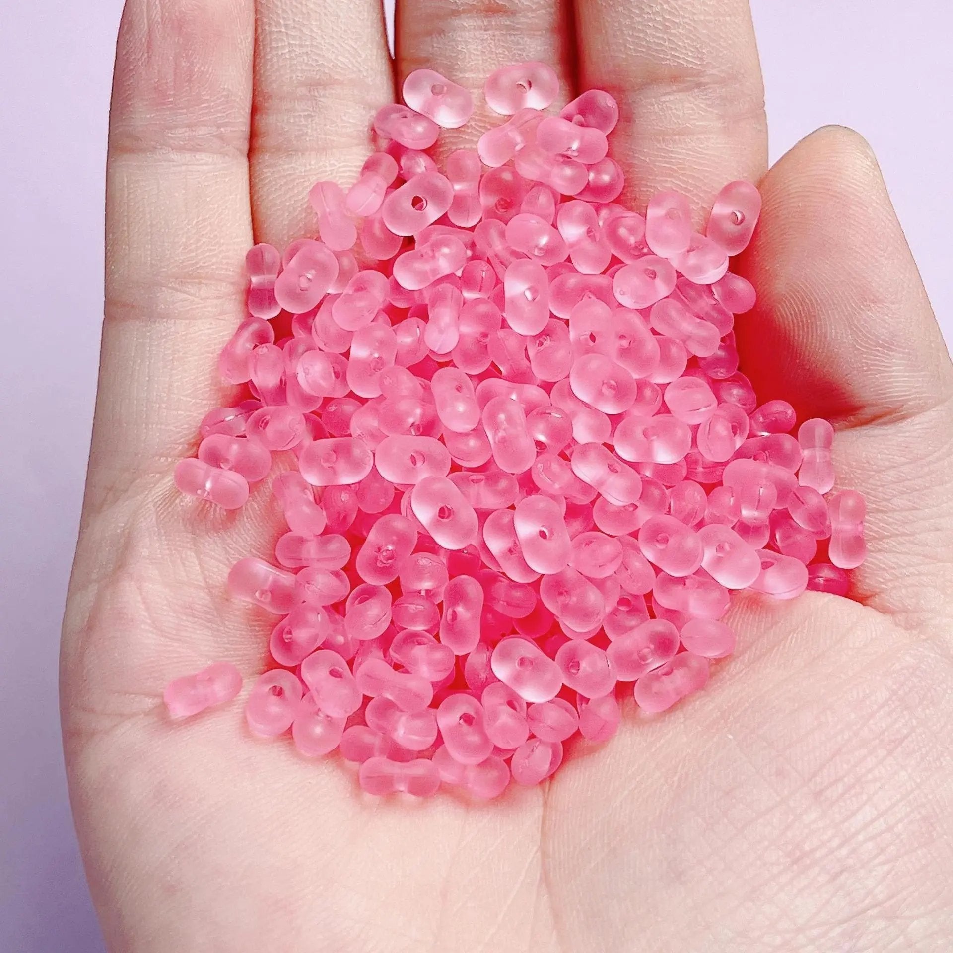 FS2381-3×6mm Clear Frosted Peanut Acrylic Beads For Making Key Chain Zoe's DIY Shop