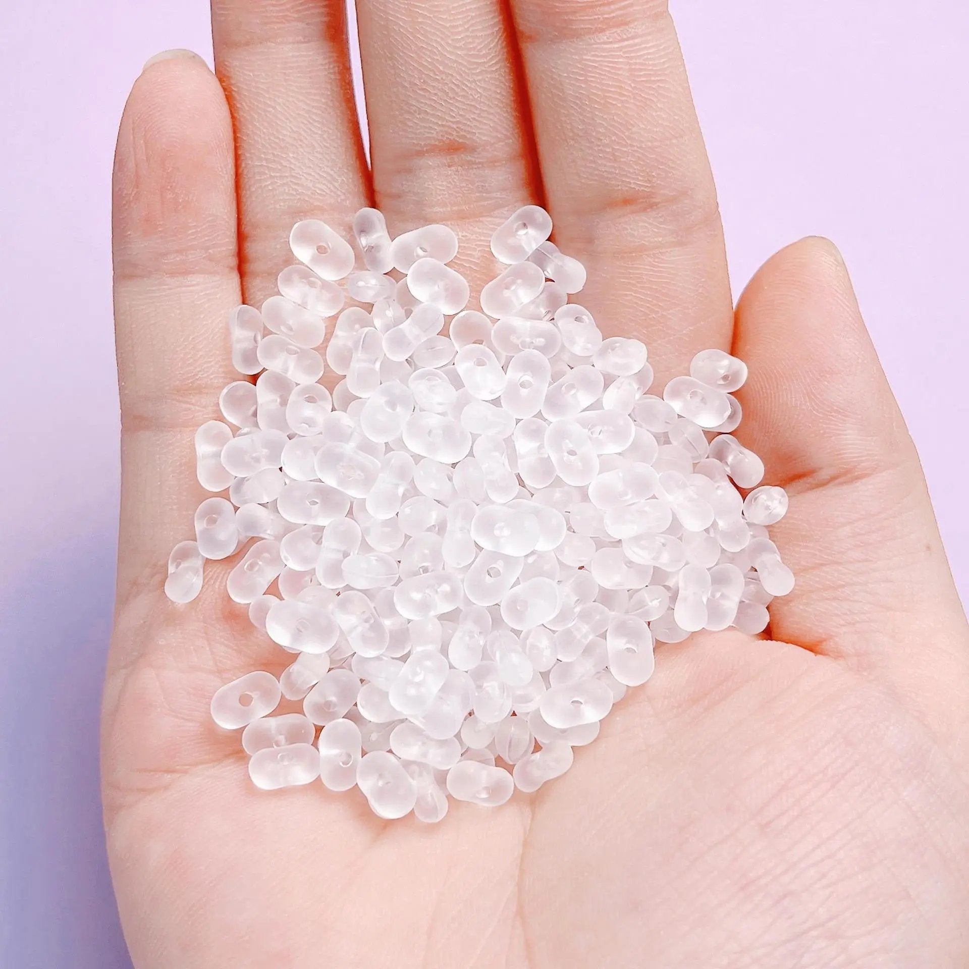 FS2381-3×6mm Clear Frosted Peanut Acrylic Beads For Making Key Chain Zoe's DIY Shop