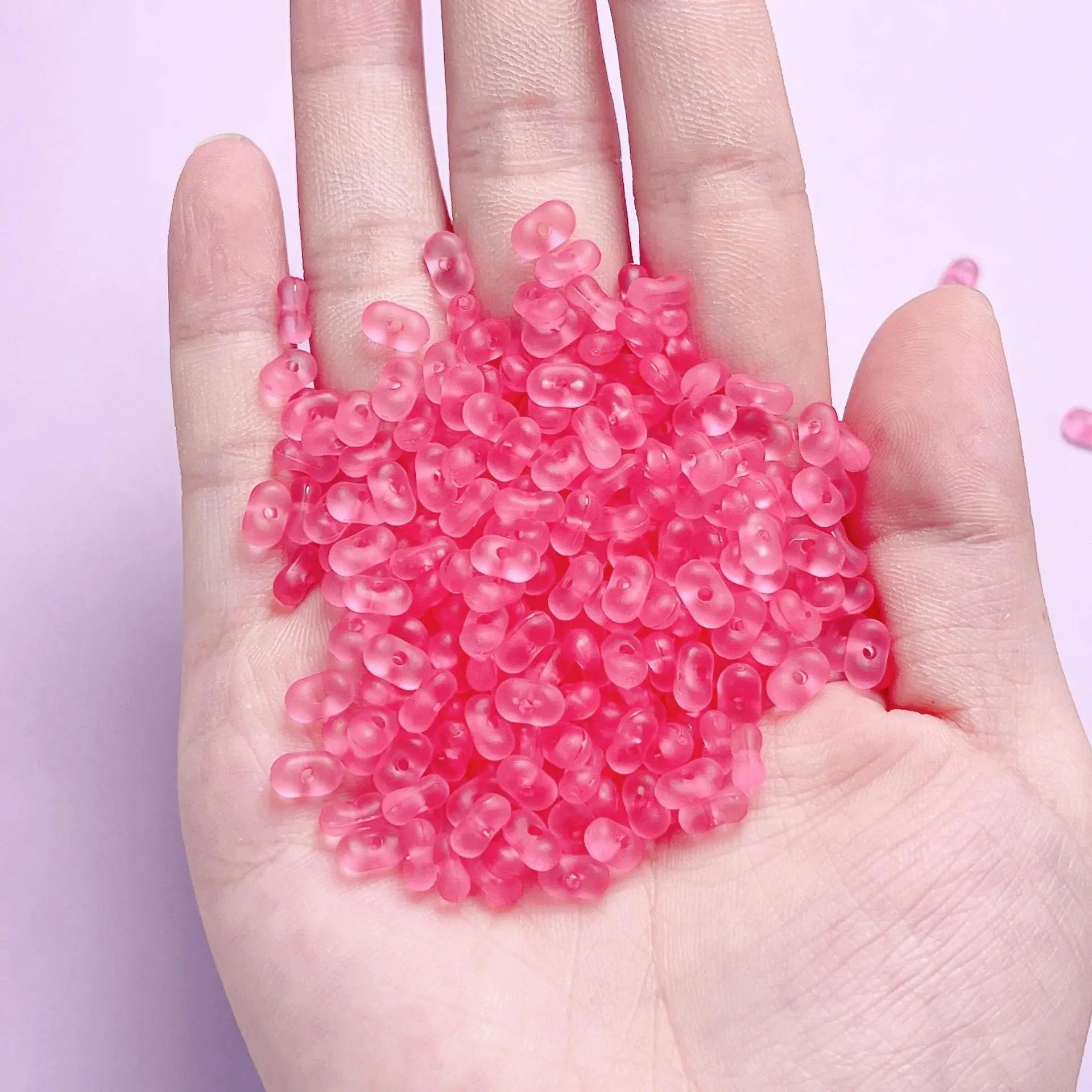 FS2381-3×6mm Clear Frosted Peanut Acrylic Beads For Making Key Chain Zoe's DIY Shop