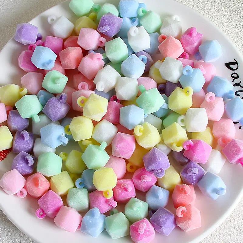 FS2382-16MM Flocked Cube Dangle Acrylic Beads For Making Car Hangers Zoe's DIY Shop