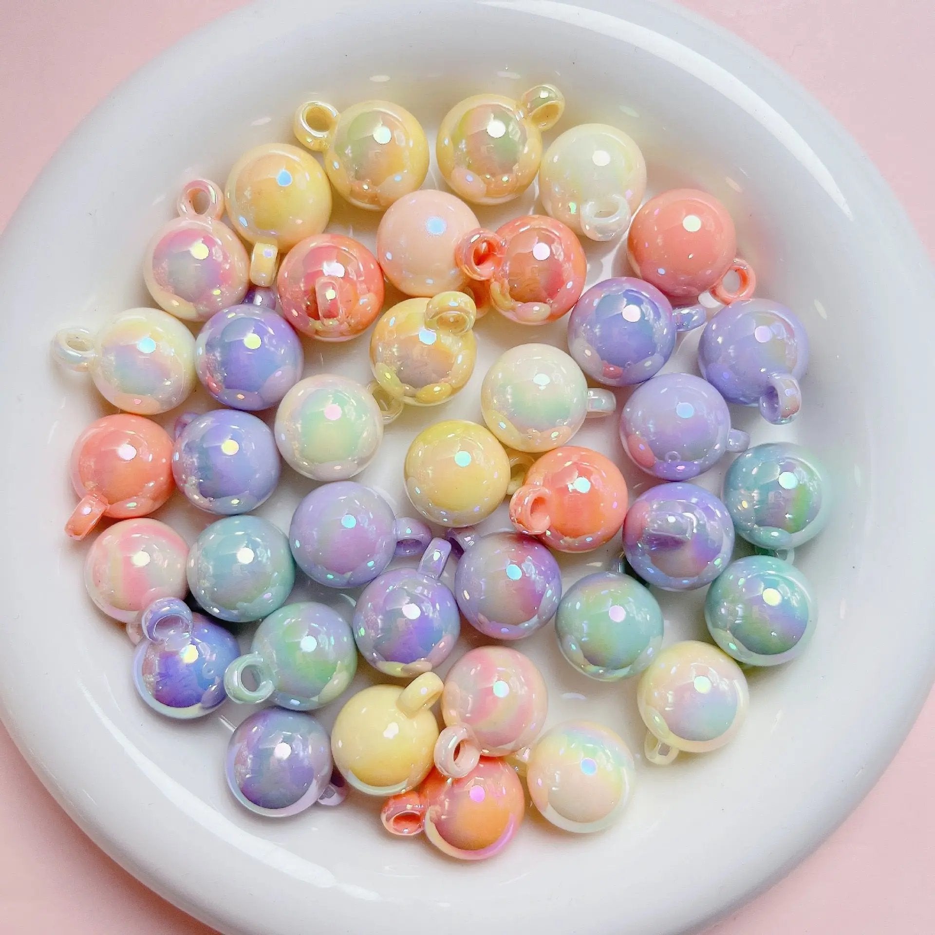 FS2385-16MM Glowing  Solid Color Dangle Acrylic Beads For Making Car Hangers Zoe's DIY Shop