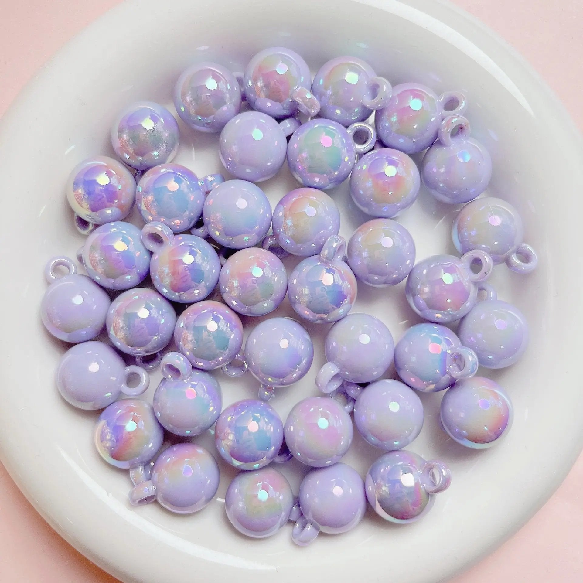 FS2385-16MM Glowing  Solid Color Dangle Acrylic Beads For Making Car Hangers Zoe's DIY Shop