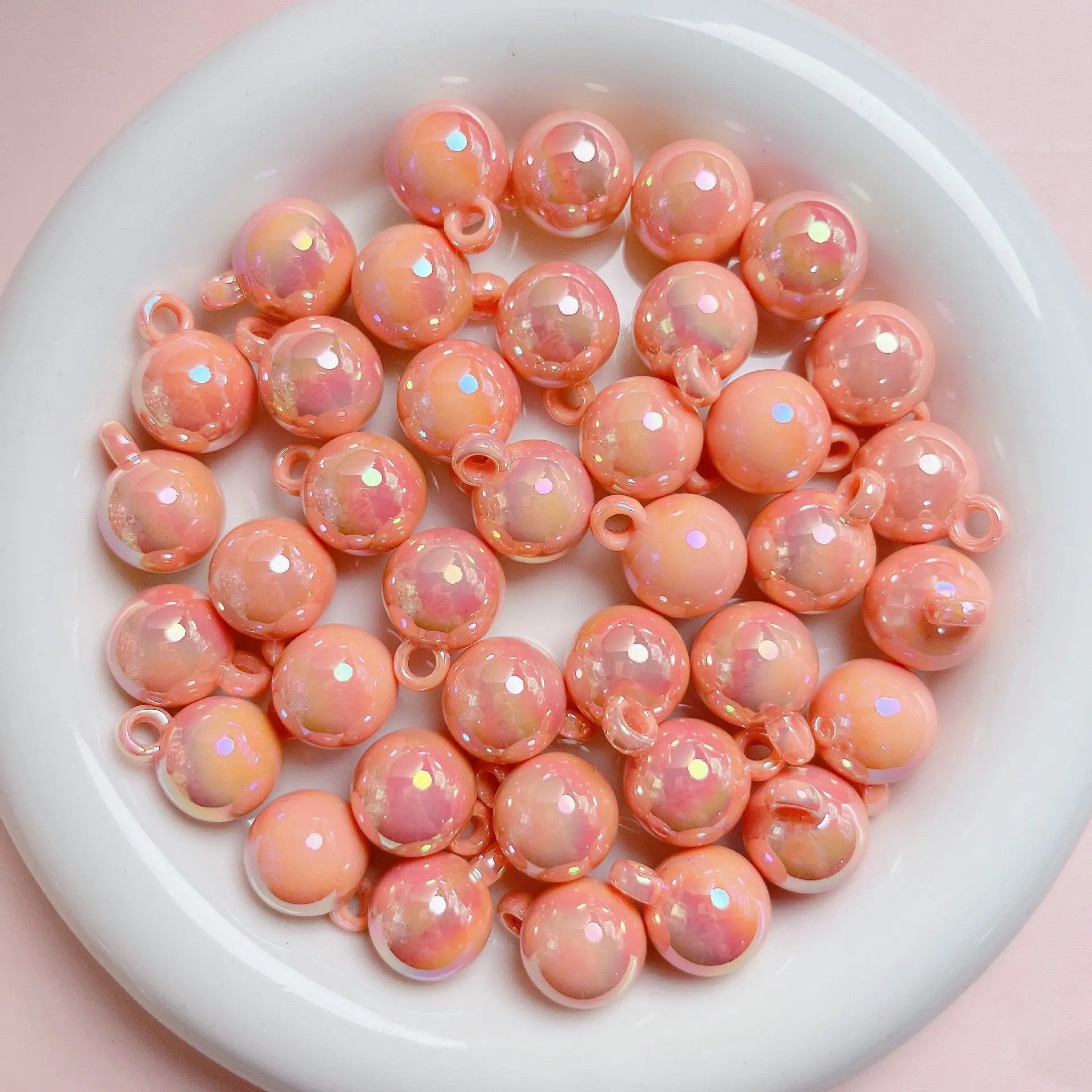 FS2385-16MM Glowing  Solid Color Dangle Acrylic Beads For Making Car Hangers Zoe's DIY Shop