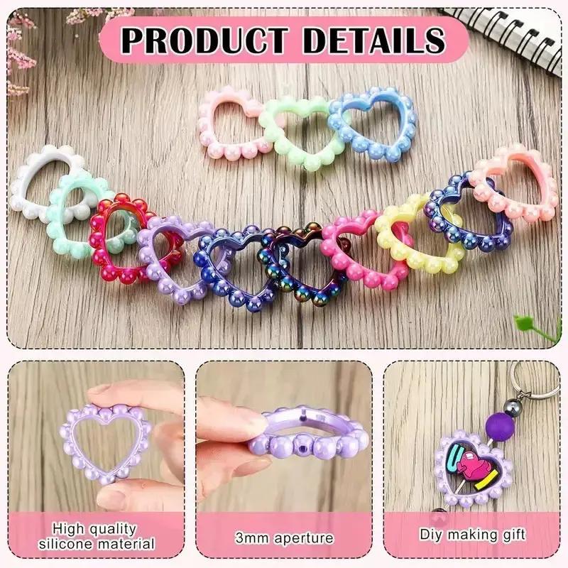 FS2389-39MM Mixed Color Solid Color Heart-shaped Acrylic Bead Frame Fit For Beadable Pens Zoe's DIY Shop