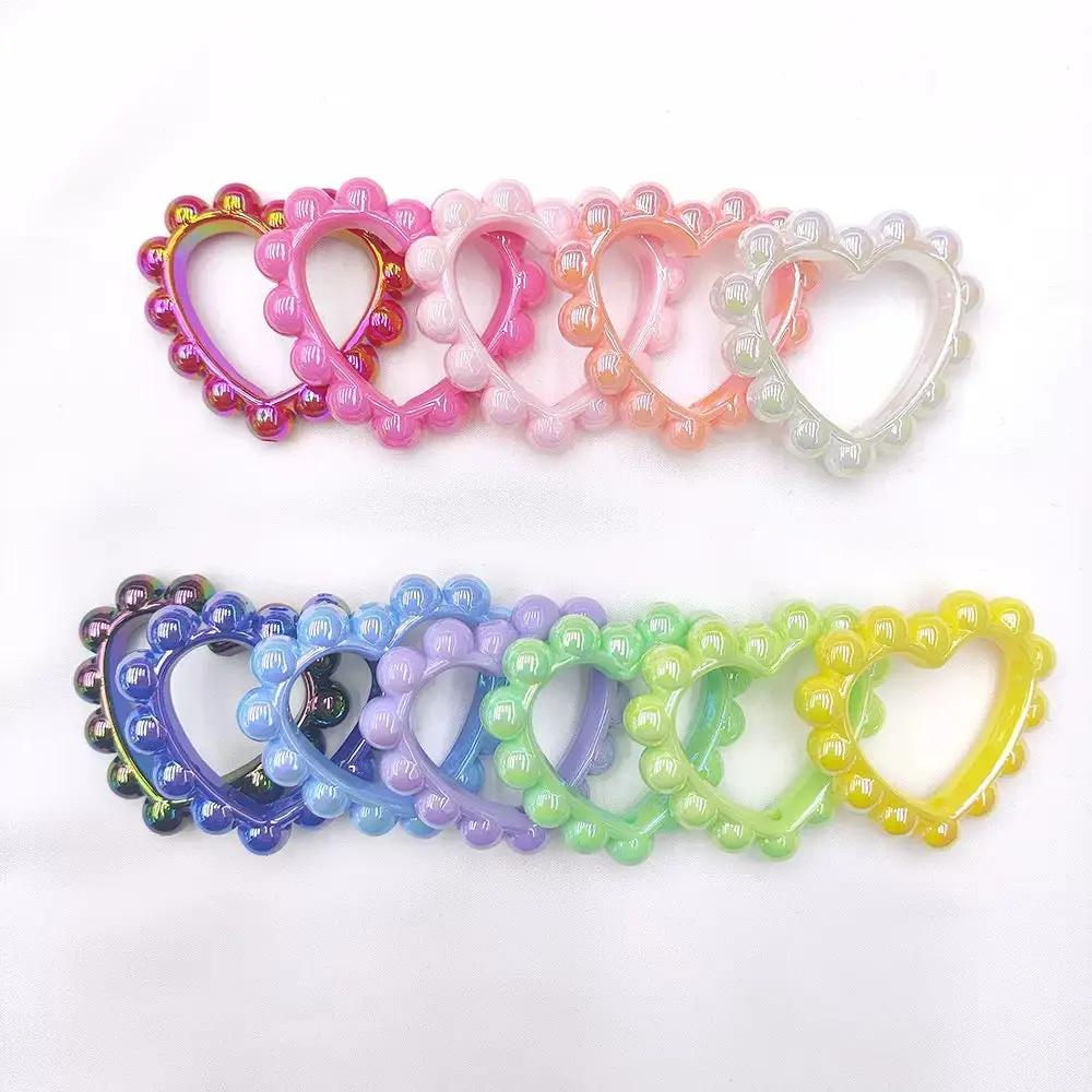 FS2389-39MM Mixed Color Solid Color Heart-shaped Acrylic Bead Frame Fit For Beadable Pens Zoe's DIY Shop