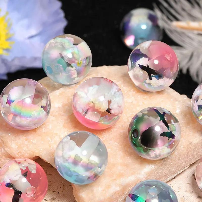 FS2403-20MM Shiny Glowing Cloud Resin Beads With Bird Inside Fit For Beadable Pens Zoe's DIY Shop