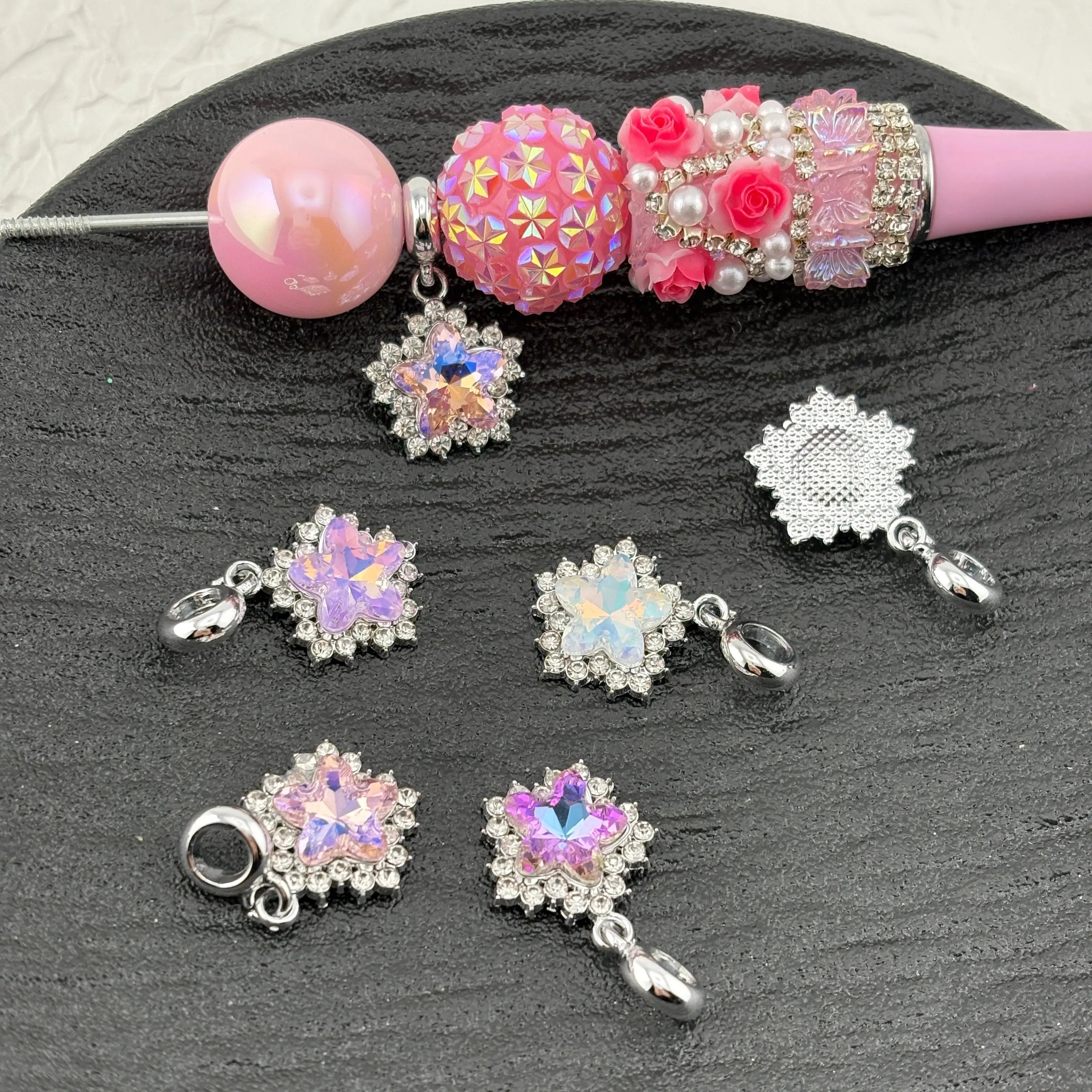 FS2417- Star Snowflake Spacers Charms Fit for pens Zoe's DIY Shop