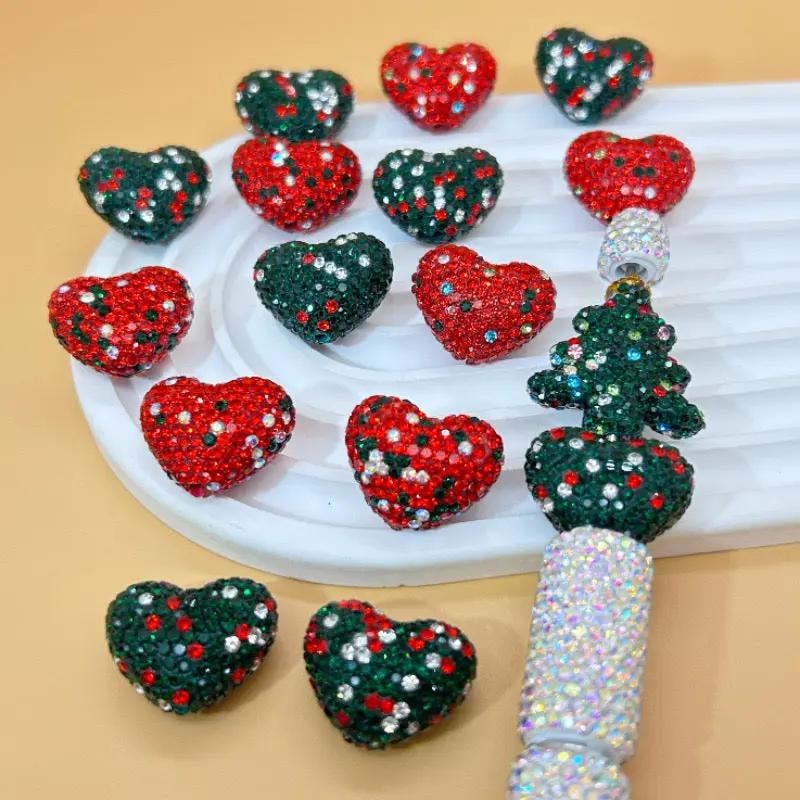 FS2457-18mm*24mm Sparkling Clay Heart Beads Fit For Beadable Pens Zoe's DIY Shop