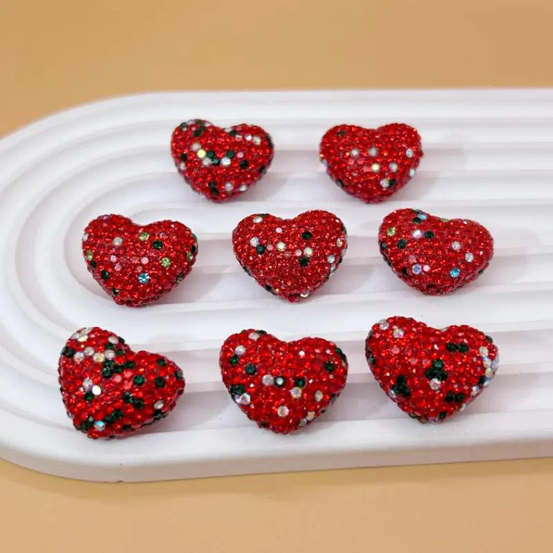 FS2457-18mm*24mm Sparkling Clay Heart Beads Fit For Beadable Pens Zoe's DIY Shop