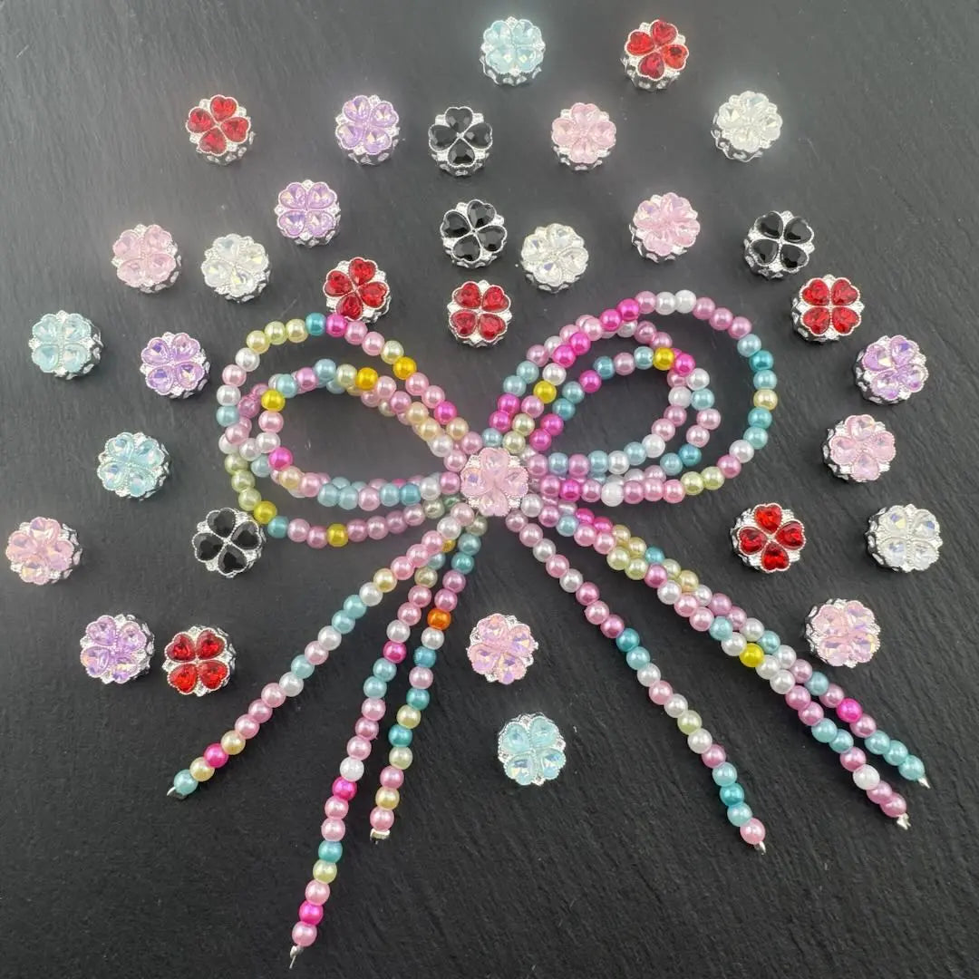 FS2480-12mm 8 Hole Alloy Heart Clover Metal Beads