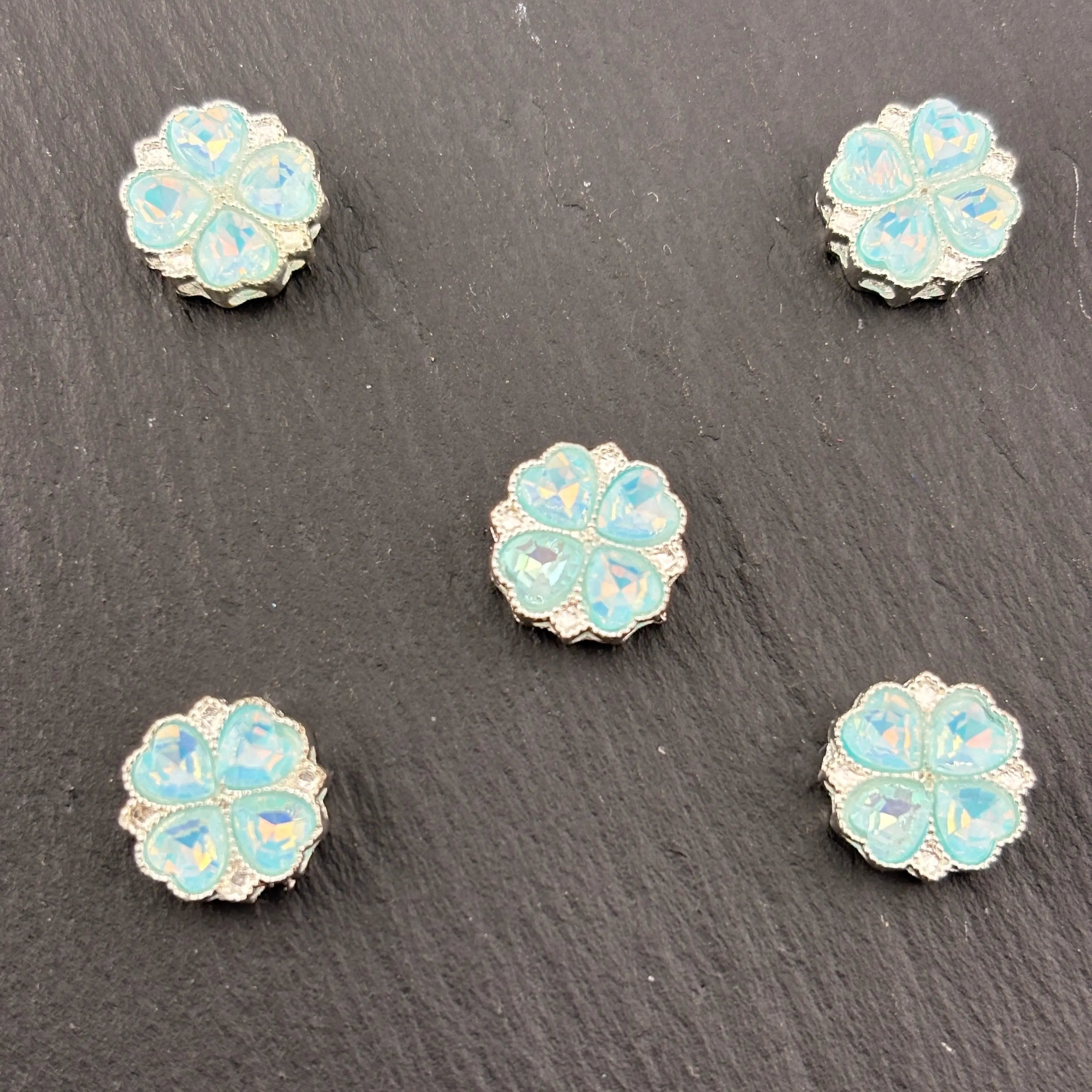 FS2480- 12mm 8 Hole Alloy Heart clover Beads Zoe's DIY Shop