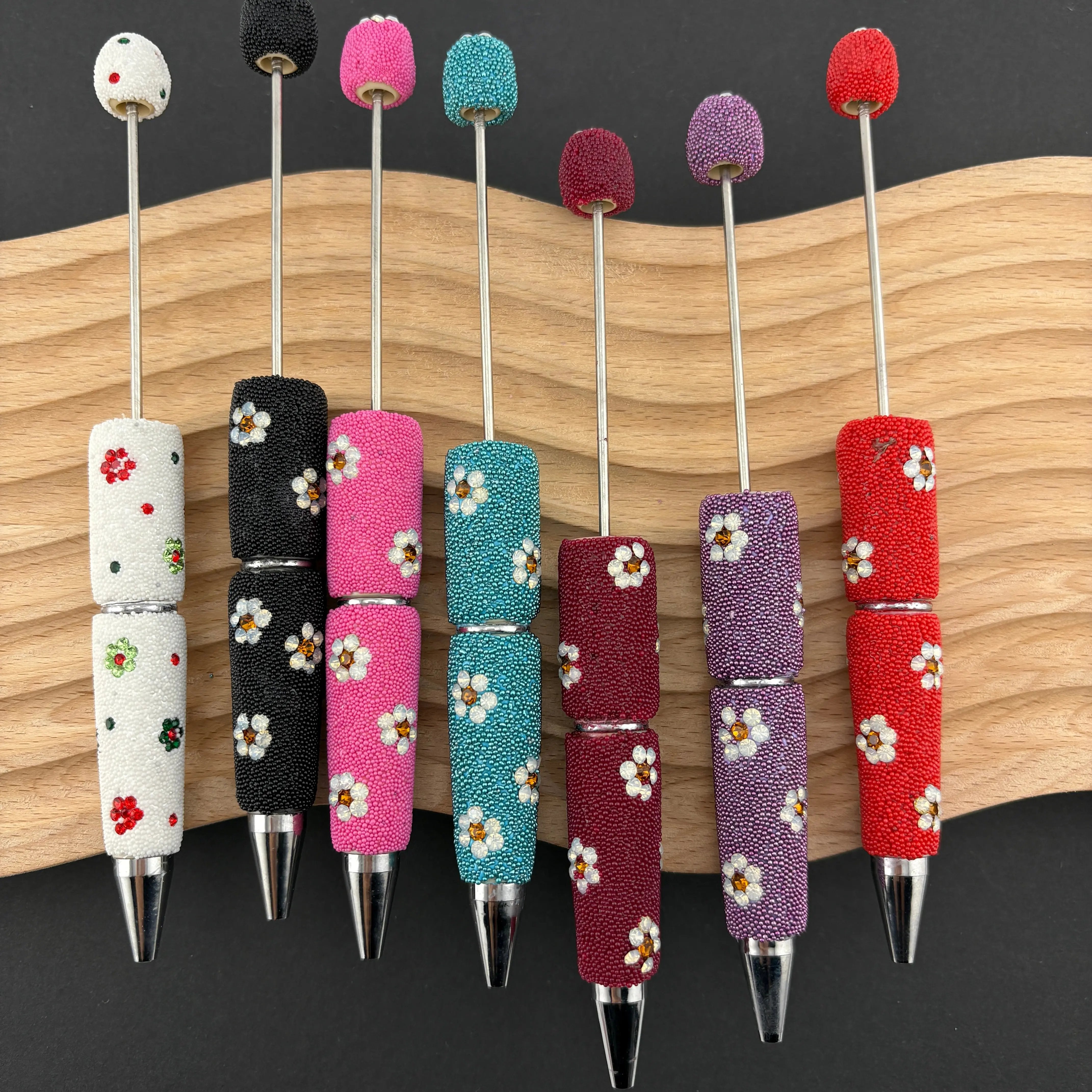 FS2494- Mini Glass Beads and Diamonds Flower Pens Zoe's DIY Shop