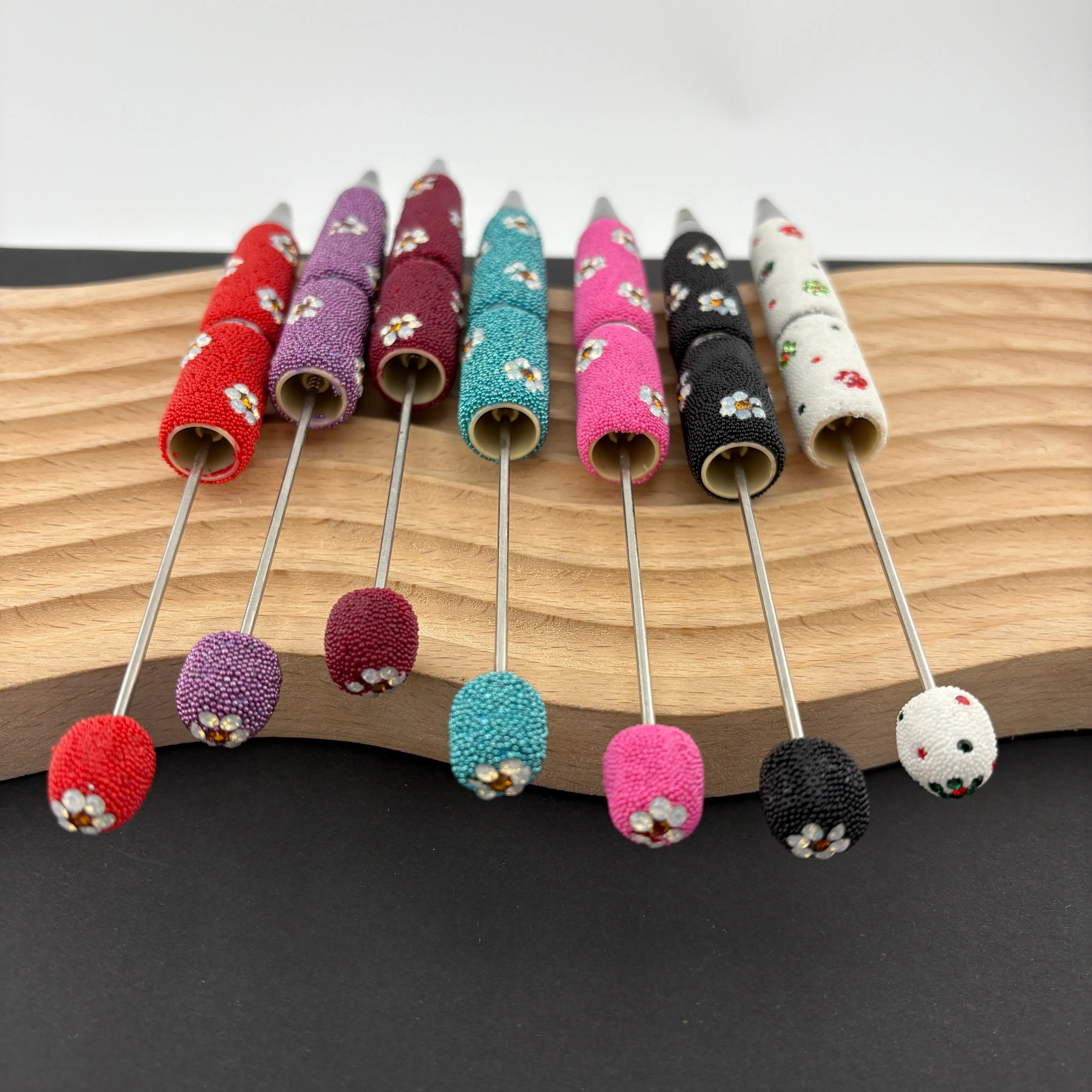 FS2494- Mini Glass Beads and Diamonds Flower Pens Zoe's DIY Shop