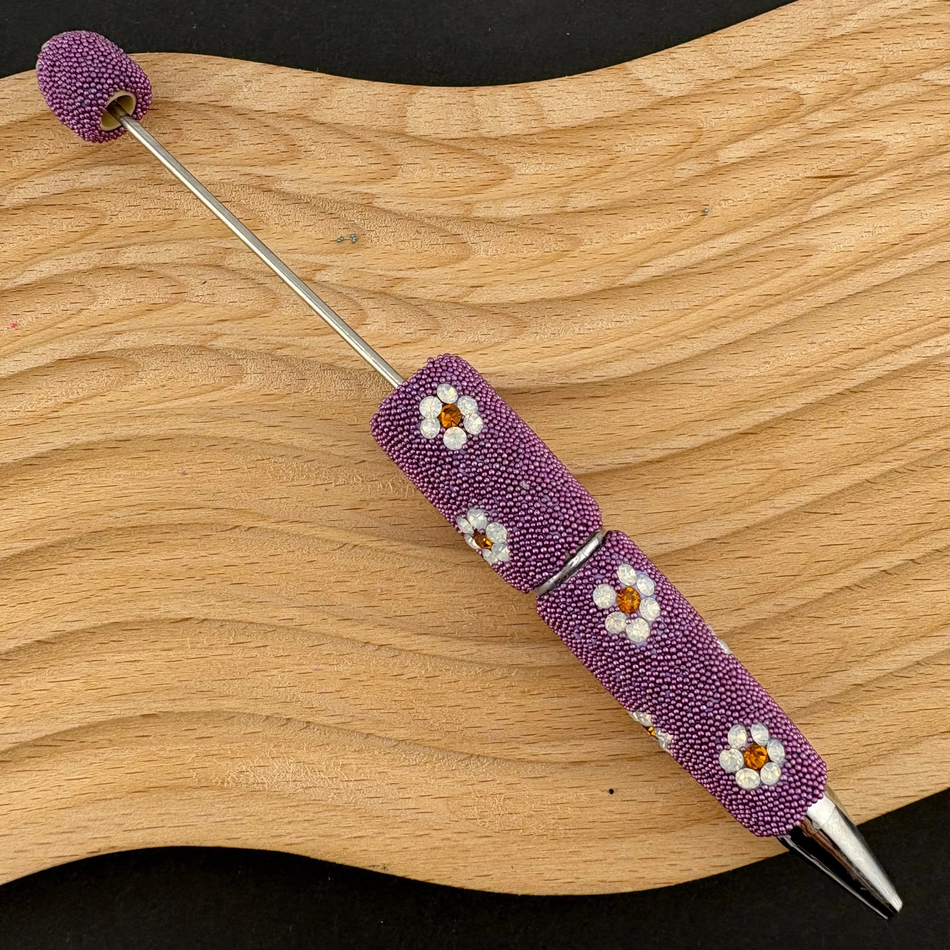 FS2494- Mini Glass Beads and Diamonds Flower Pens Zoe's DIY Shop