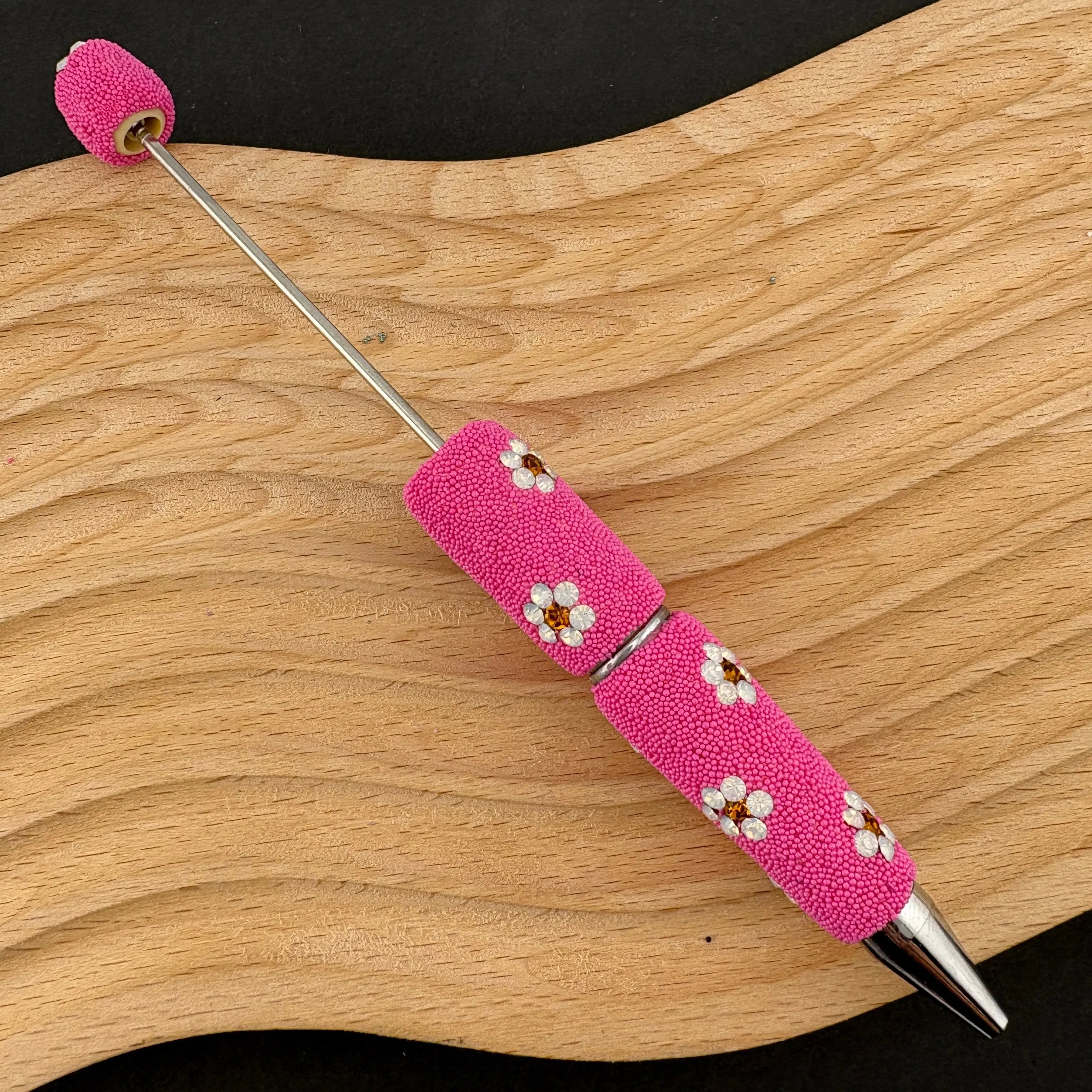 FS2494- Mini Glass Beads and Diamonds Flower Pens Zoe's DIY Shop