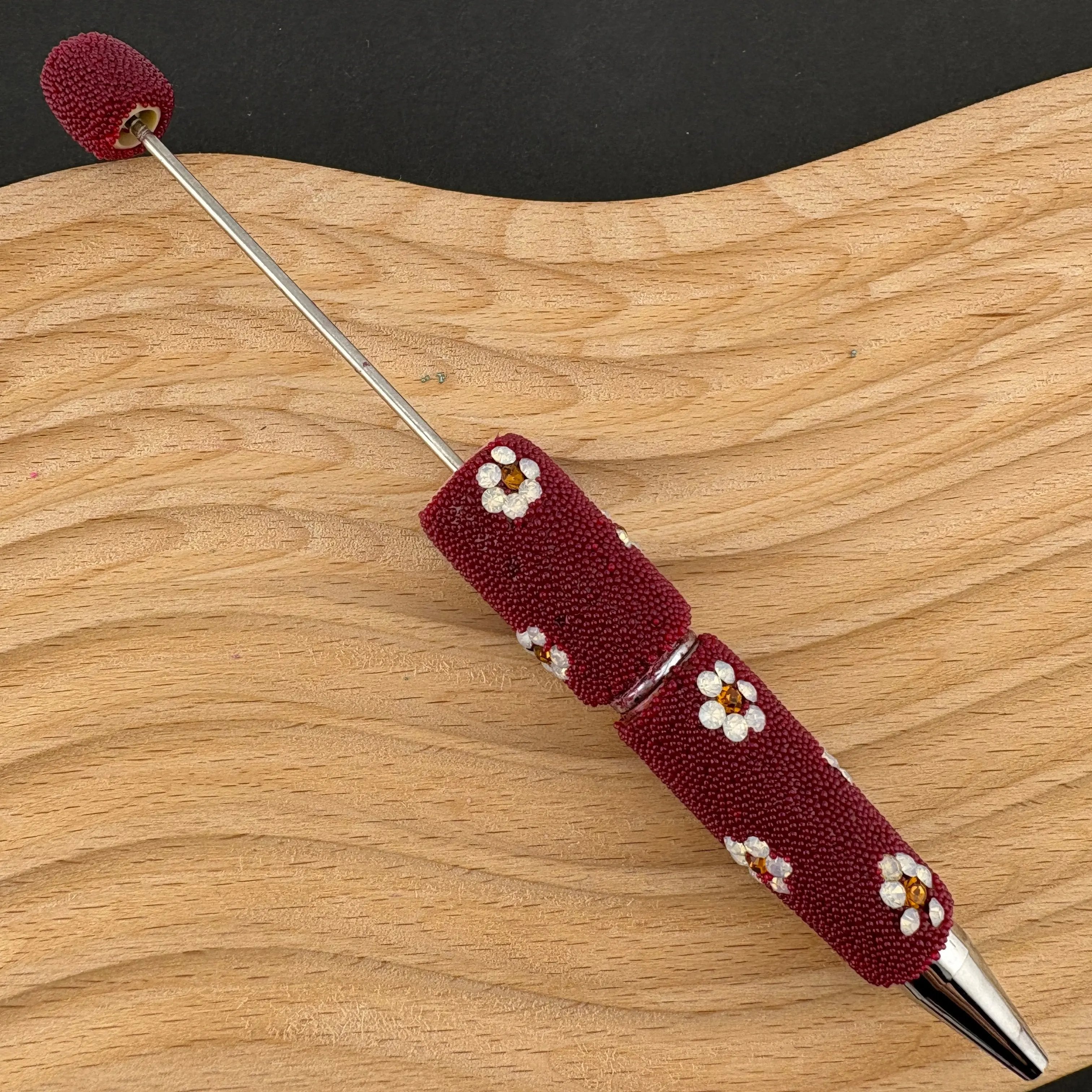 FS2494- Mini Glass Beads and Diamonds Flower Pens Zoe's DIY Shop