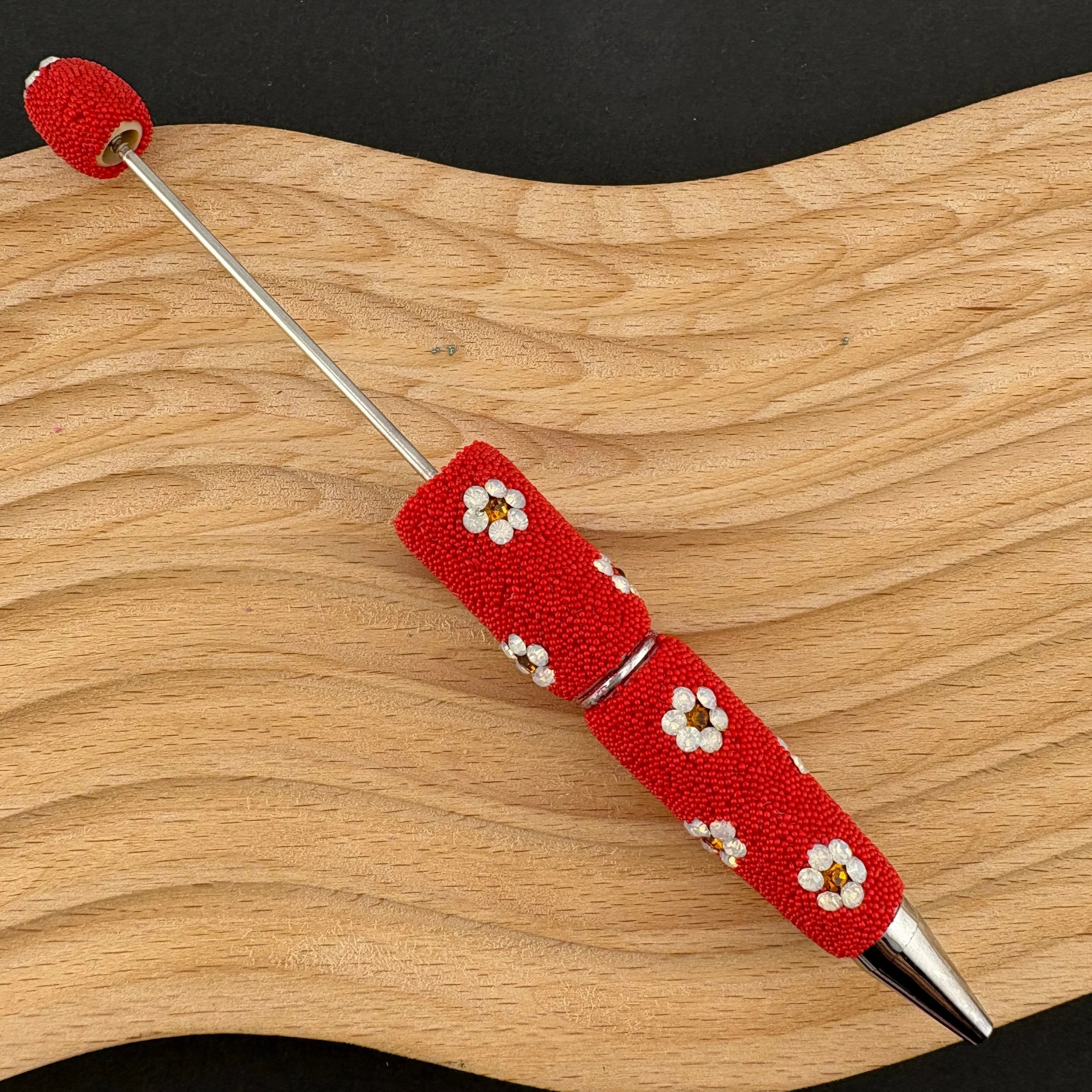 FS2494- Mini Glass Beads and Diamonds Flower Pens Zoe's DIY Shop