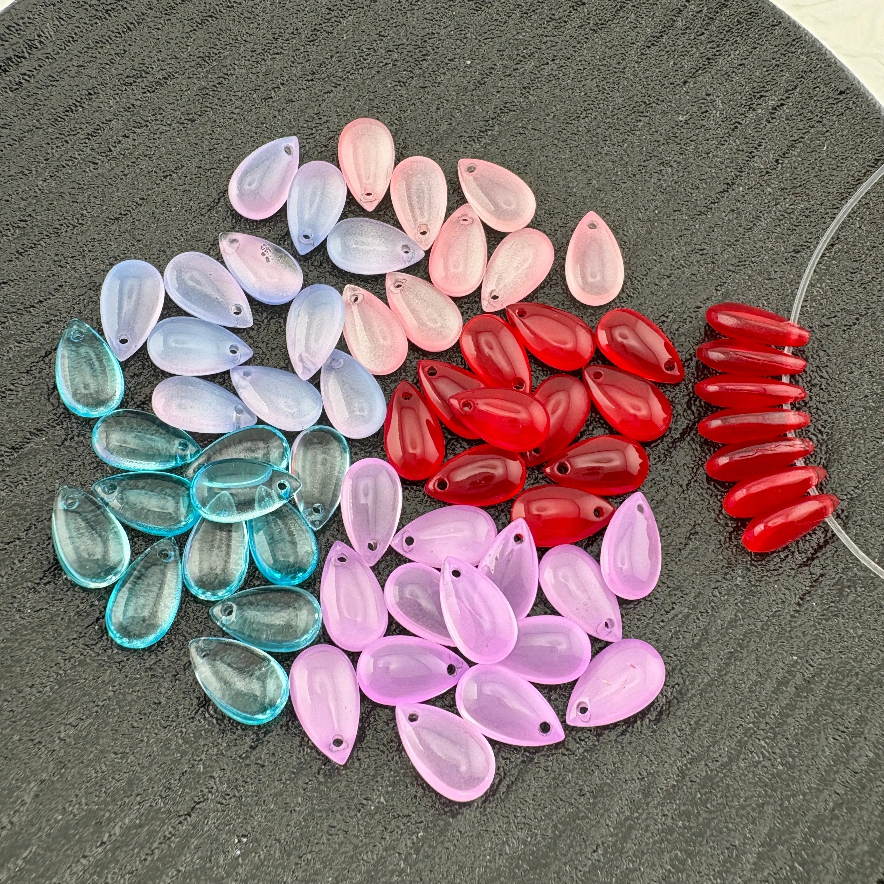 FS2500- 8×14mm Water drop glass Charms Zoe's DIY Shop