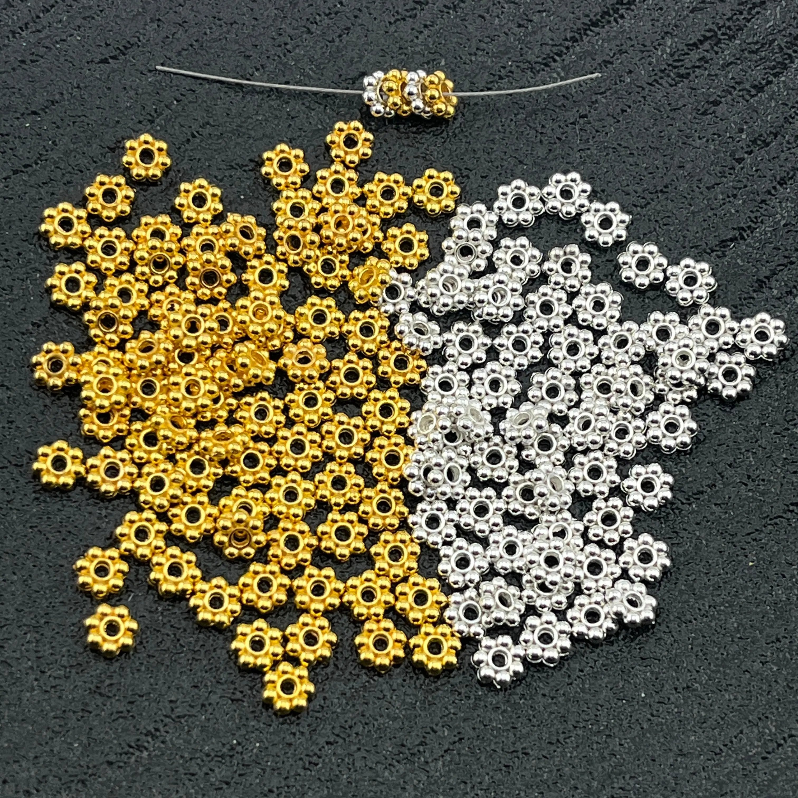 FS2506- 500PCS 5MM Metal Point Flower Spacers Zoe's DIY Shop