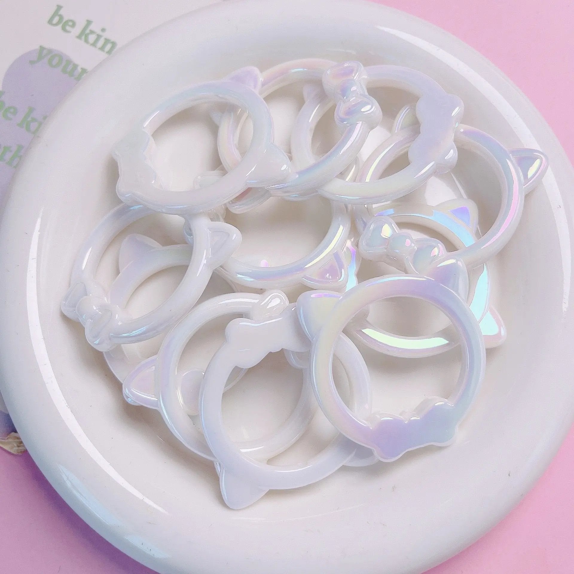 FS2510-40×40MM UV Shiny Cat Head Bead Frame Acrylic Beads Fit For Beadable Pens Zoe's DIY Shop