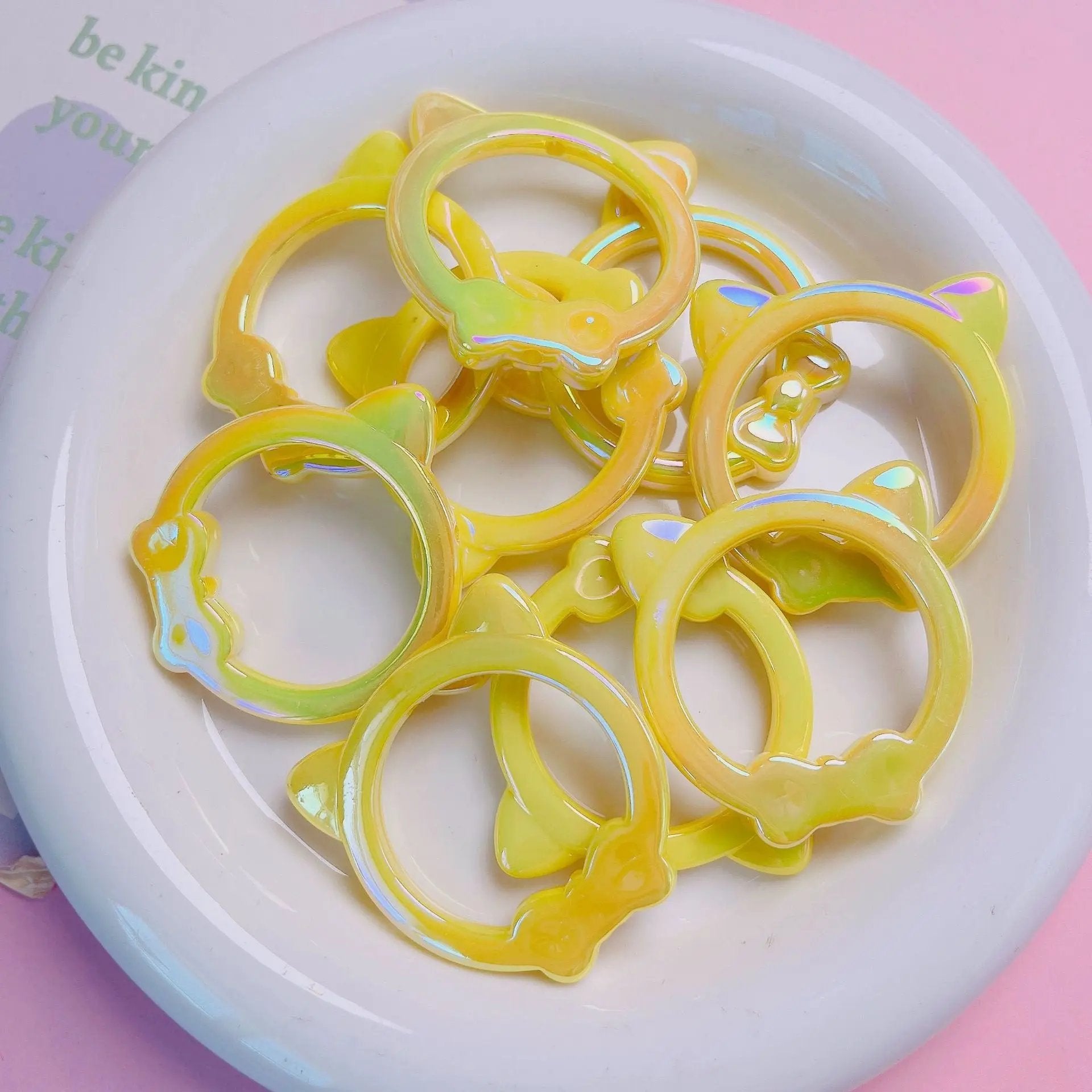 FS2510-40×40MM UV Shiny Cat Head Bead Frame Acrylic Beads Fit For Beadable Pens Zoe's DIY Shop